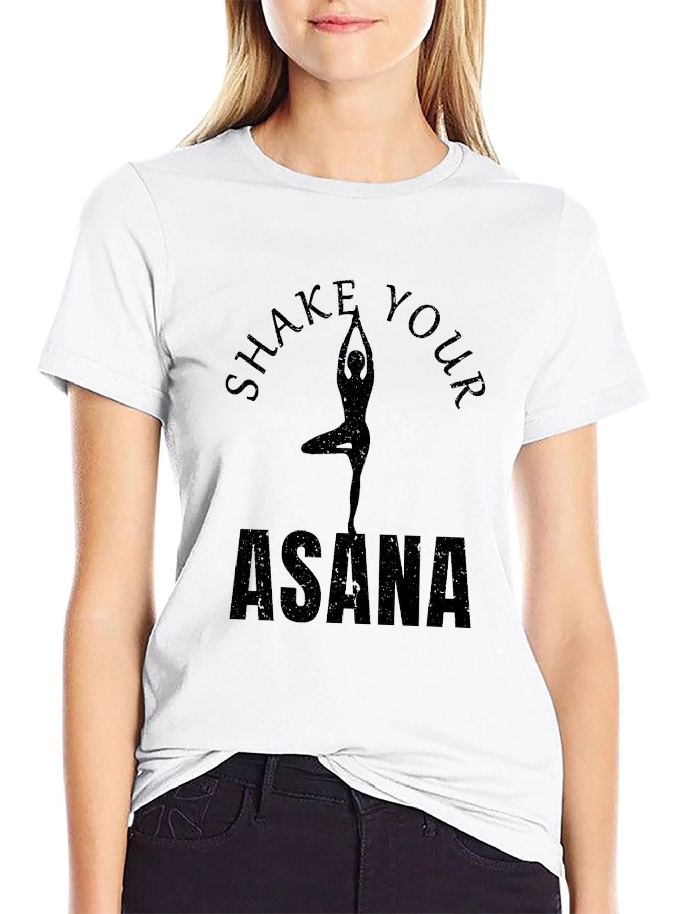 Shake Your Asana Black Yoga Graphic Tee