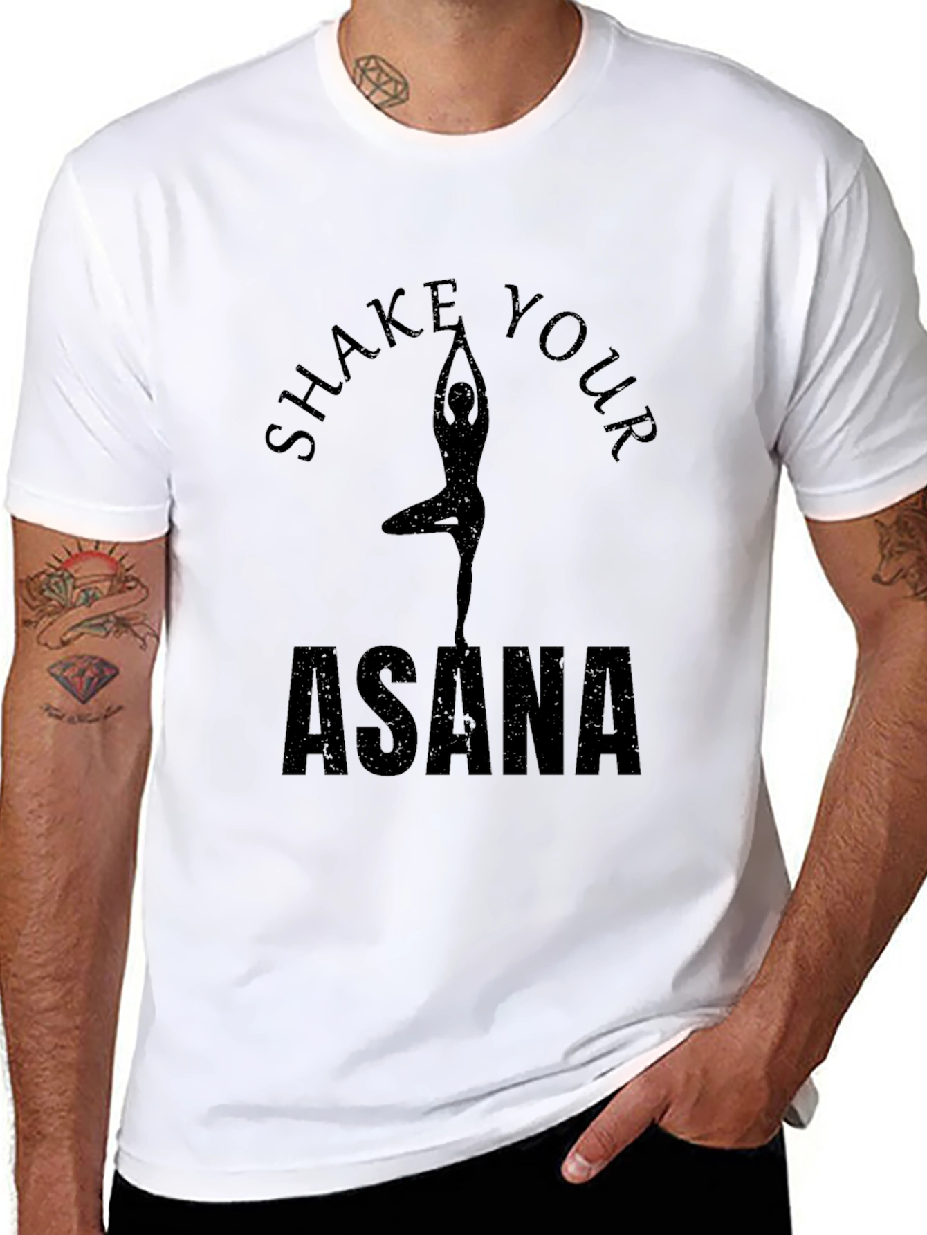 Shake Your Asana Black Yoga Graphic Tee
