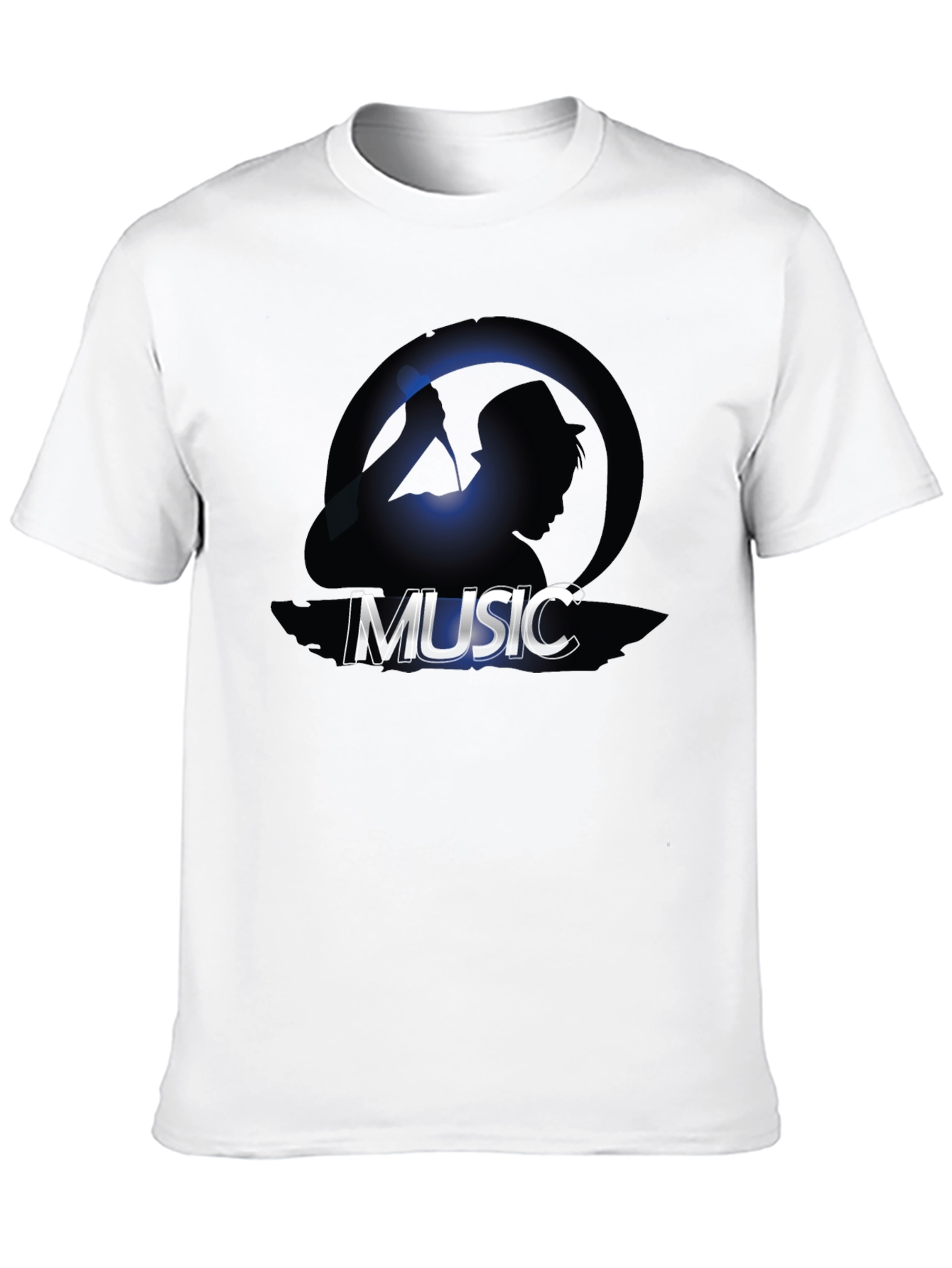 Music Silhouette Graphic Tee - Cool Design