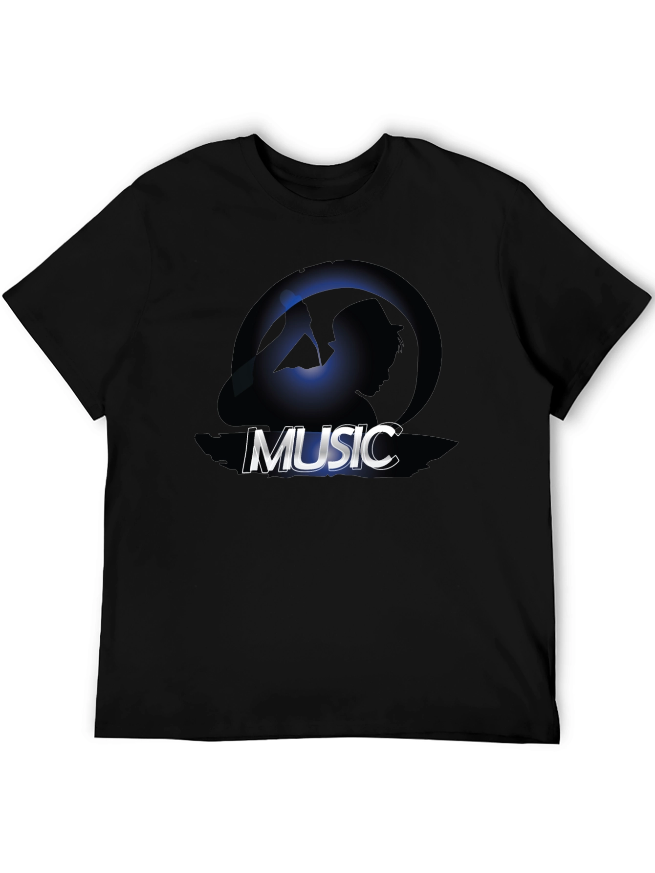 Music Silhouette Graphic Tee - Cool Design
