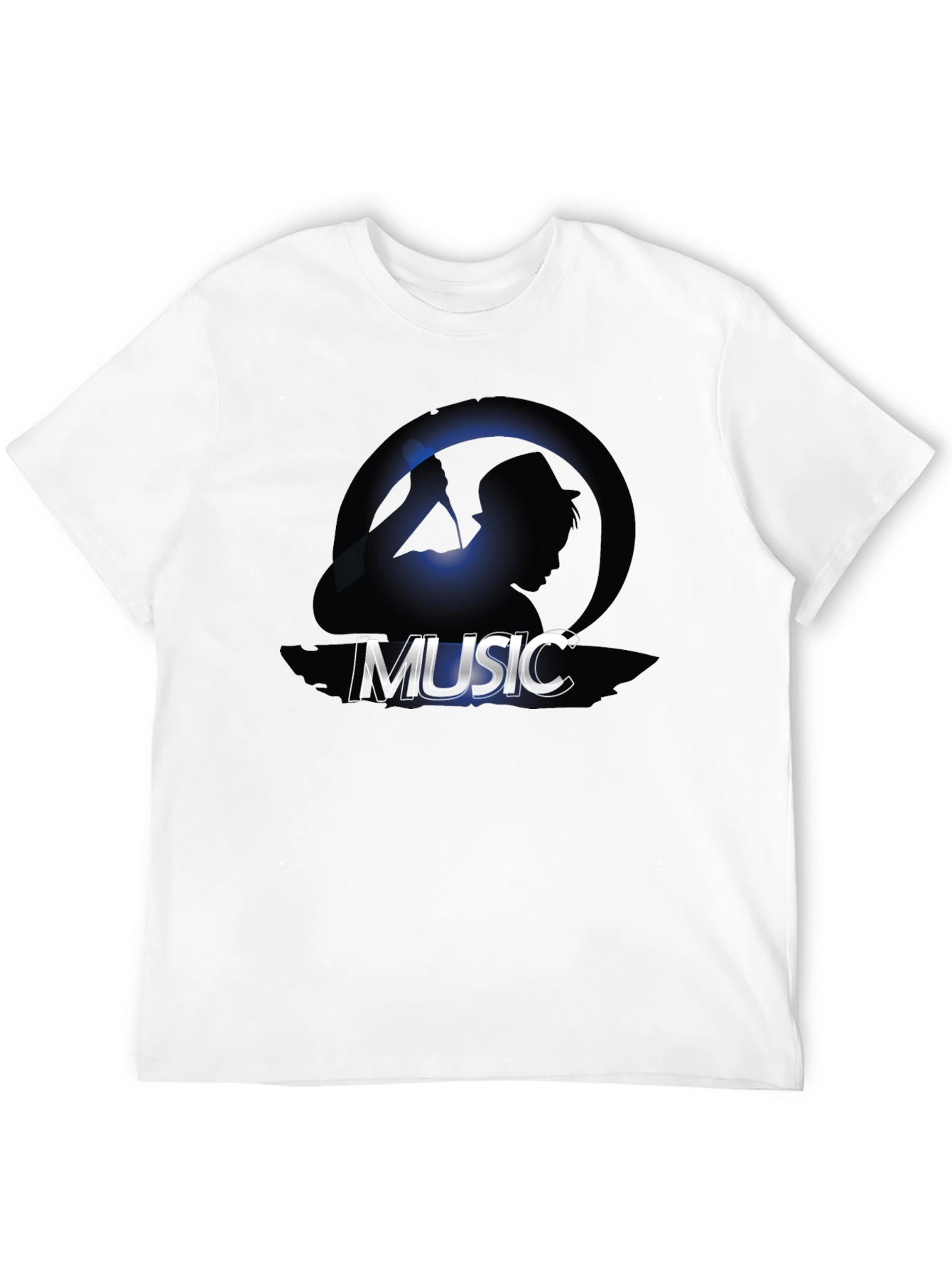 Music Silhouette Graphic Tee - Cool Design
