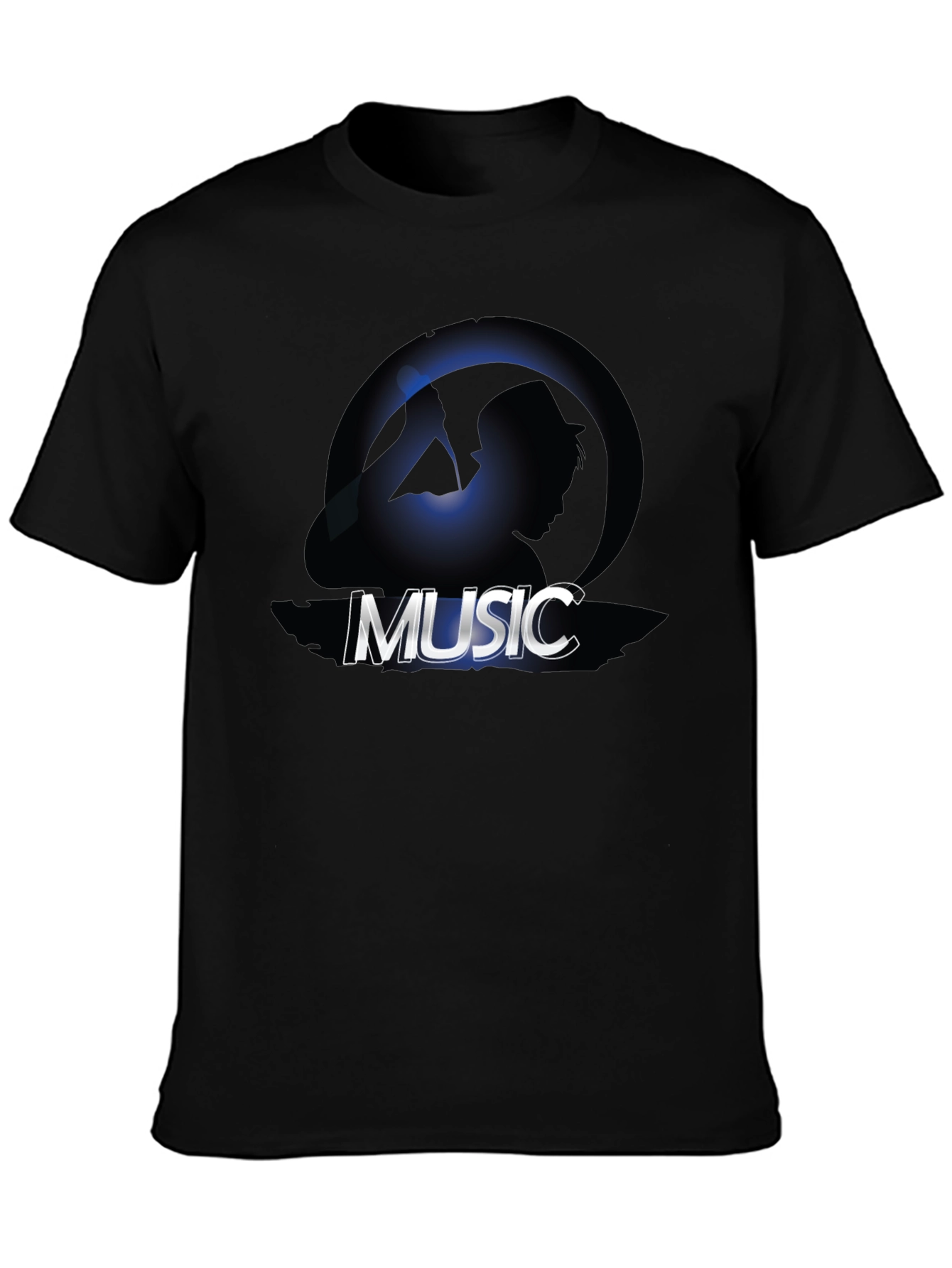 Music Silhouette Graphic Tee - Cool Design