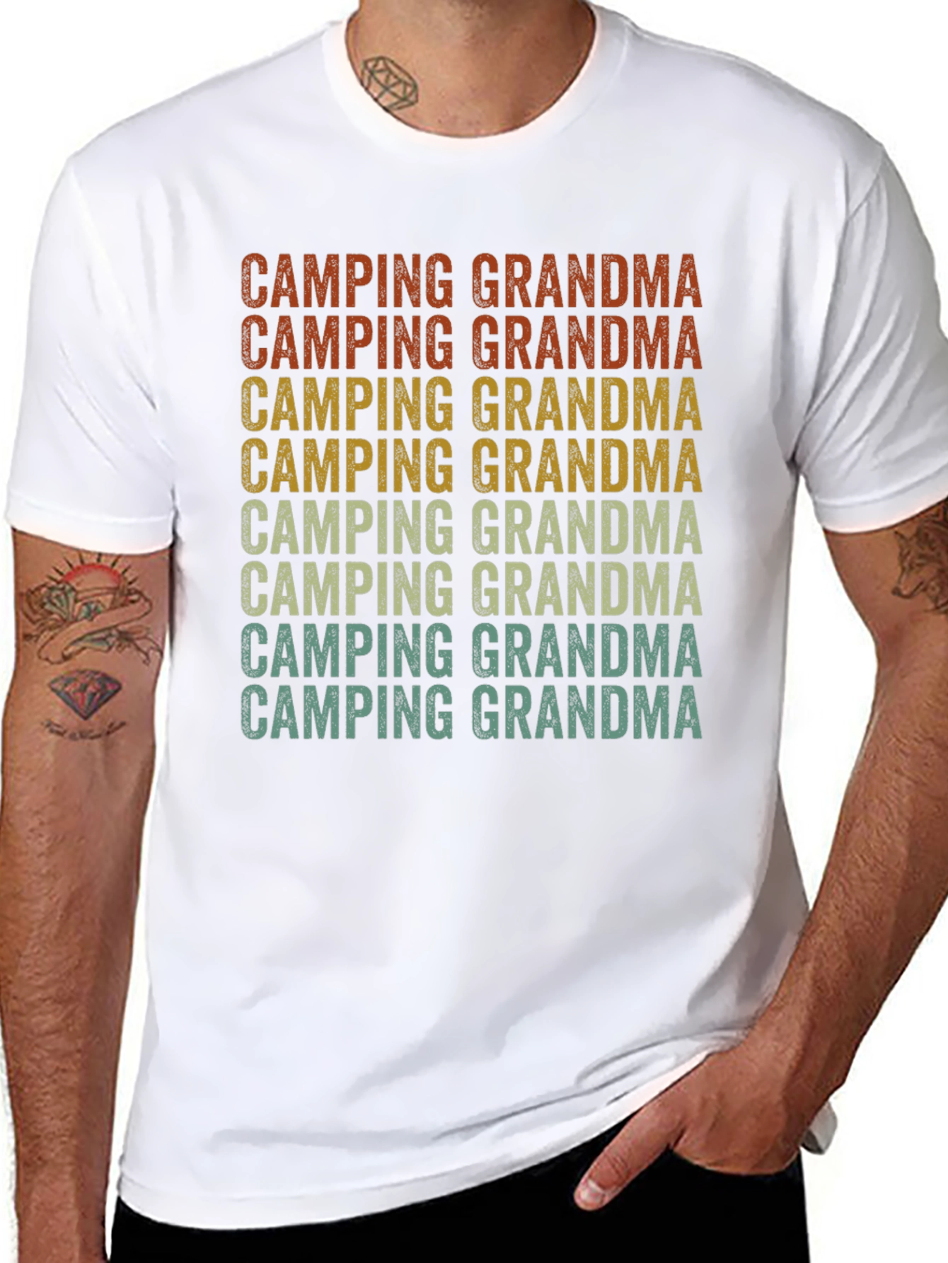 Camping Grandma Retro T-Shirt