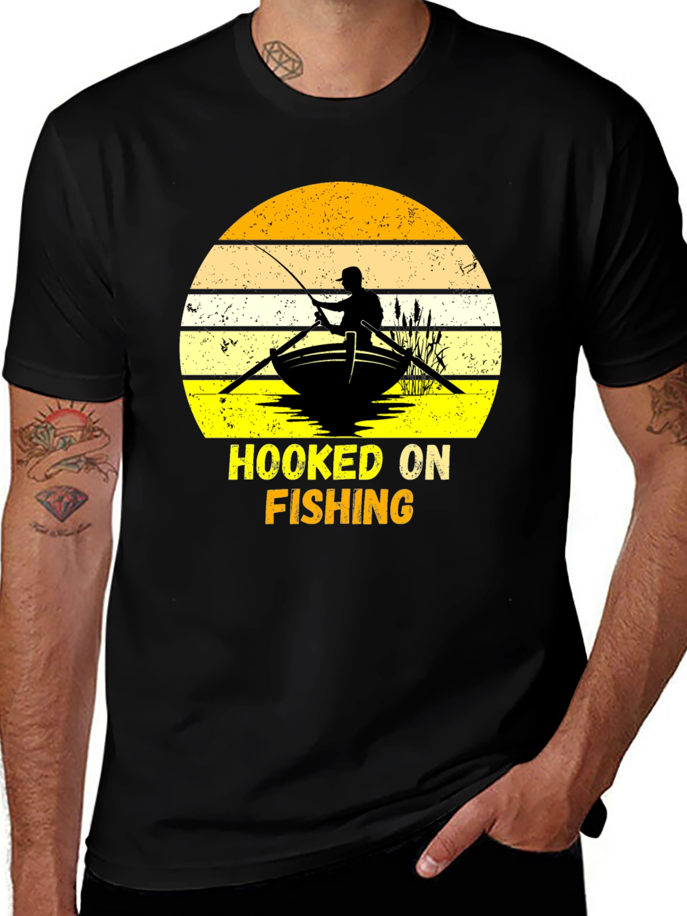 Hooked On Fishing Graphic T-Shirt