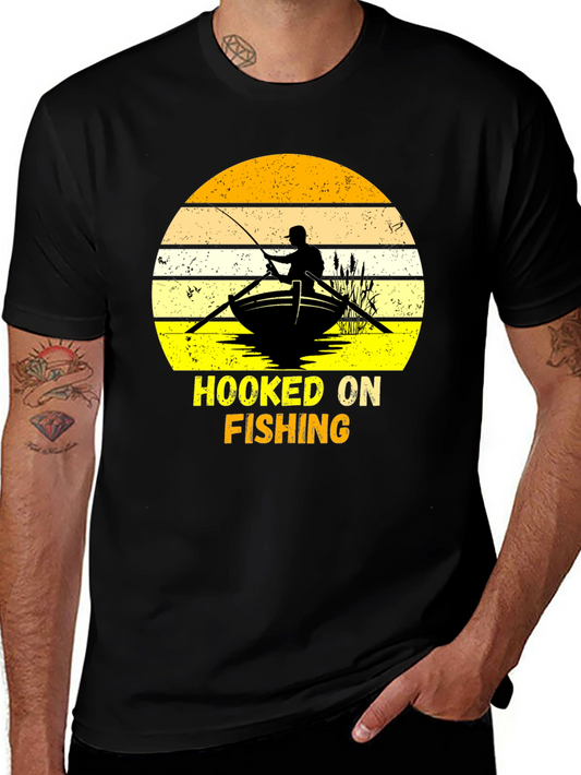 Hooked On Fishing Graphic T-Shirt