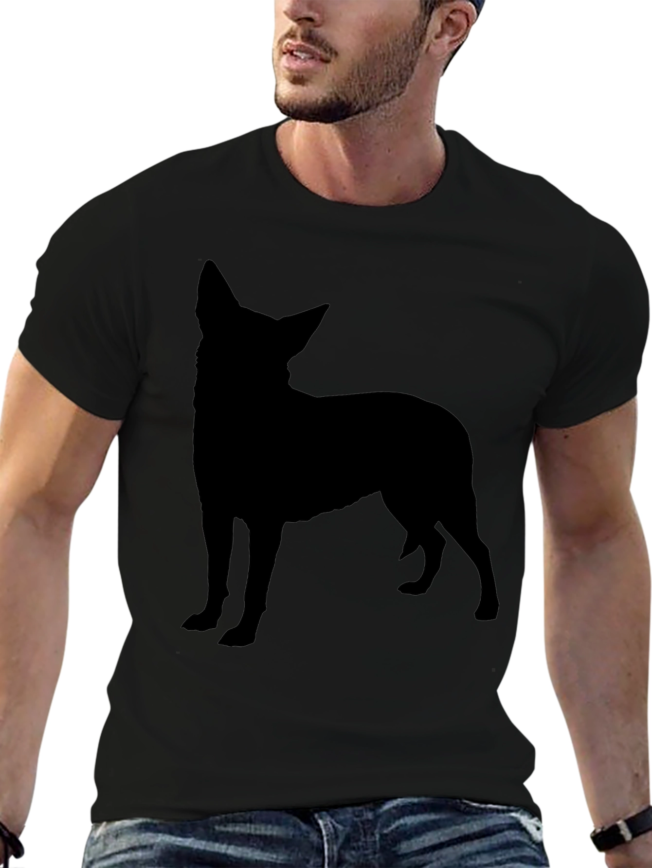 Dog Silhouette Black T-Shirt