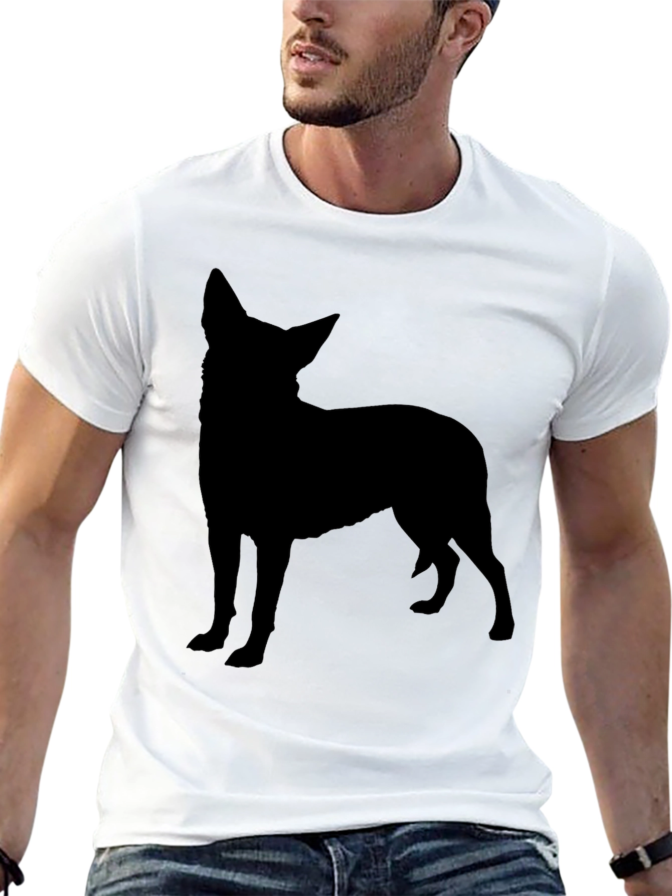 Dog Silhouette Black T-Shirt