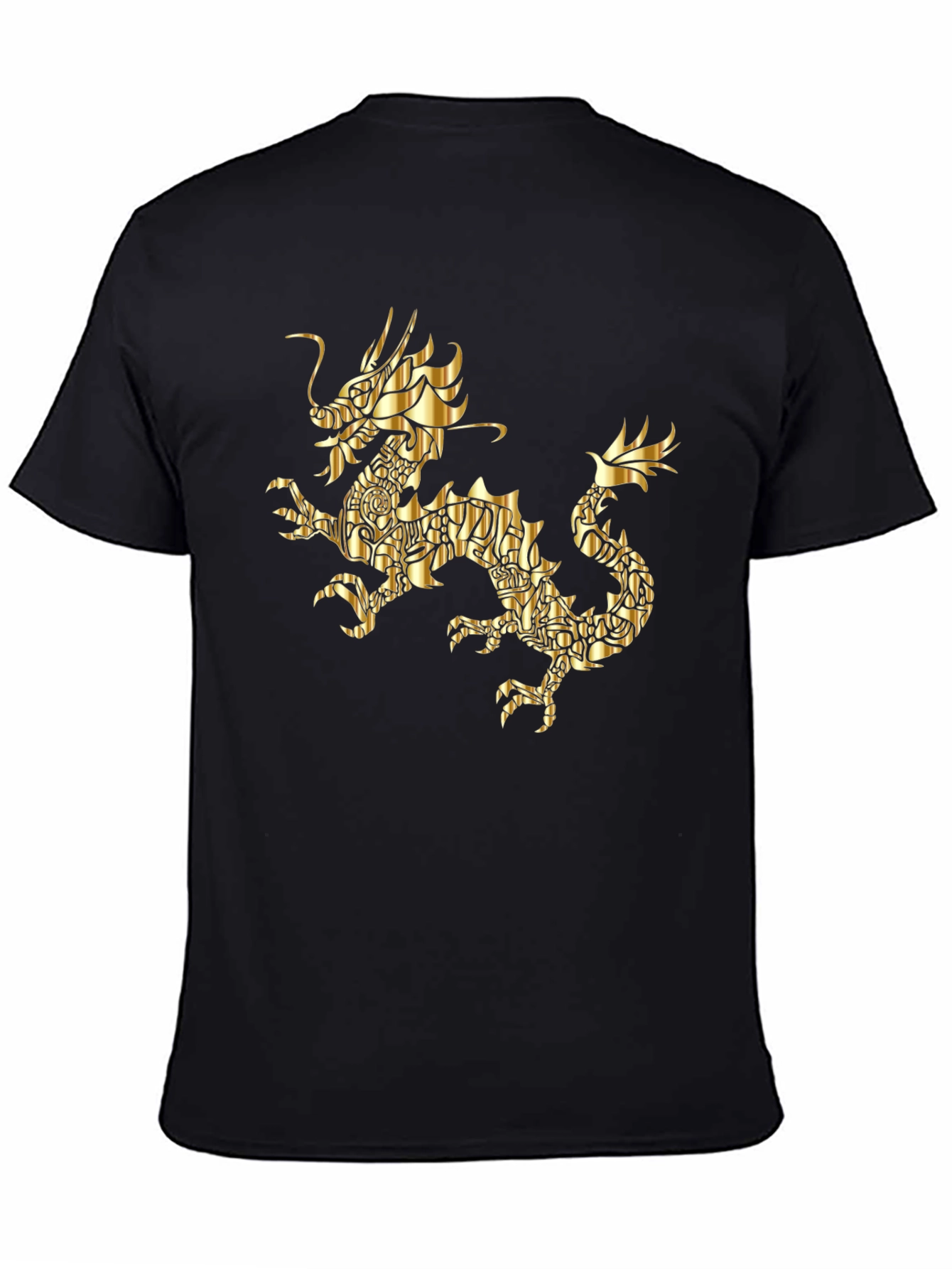 Golden Dragon Graphic Black T-Shirt