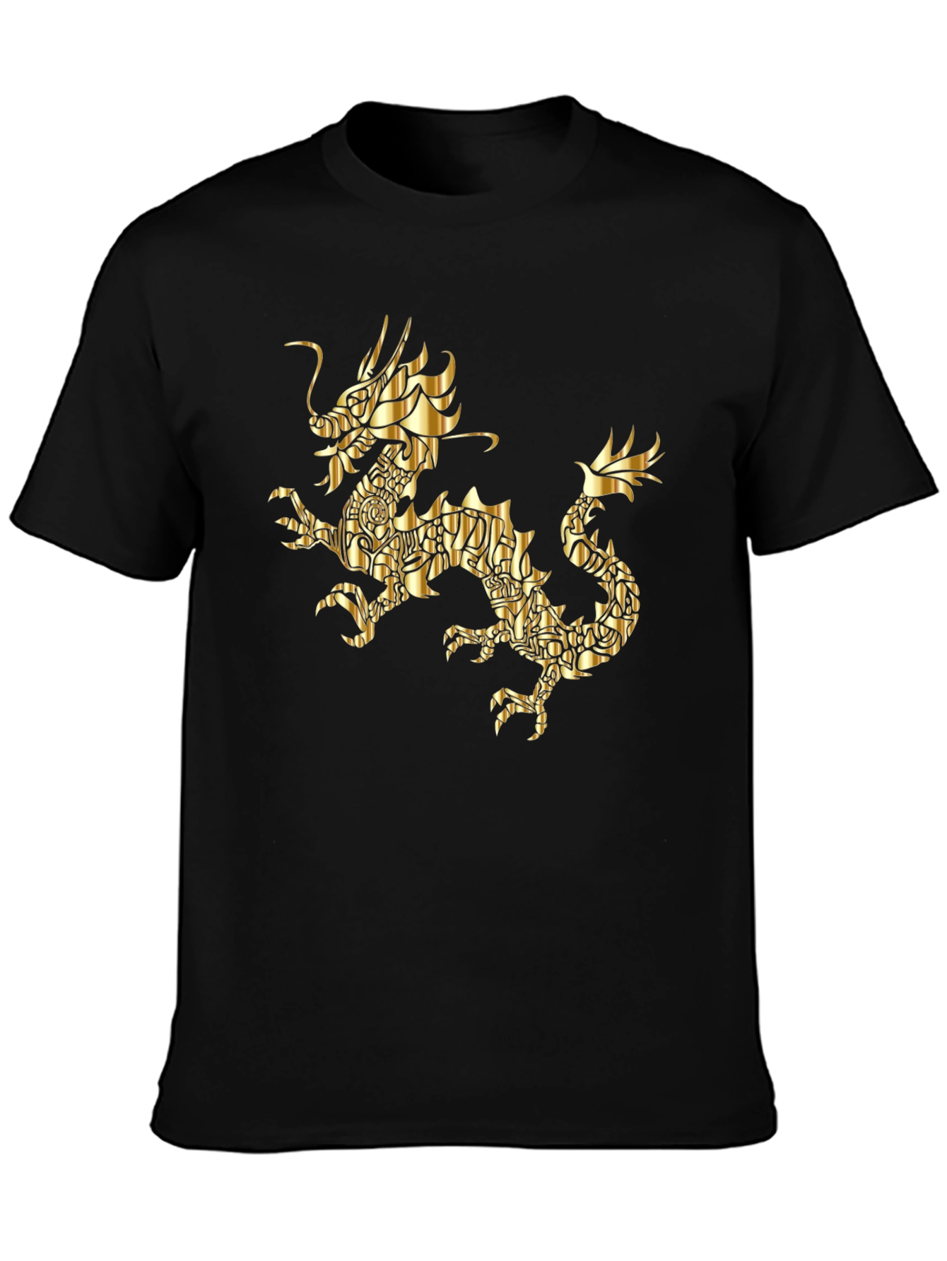 Golden Dragon Graphic Black T-Shirt