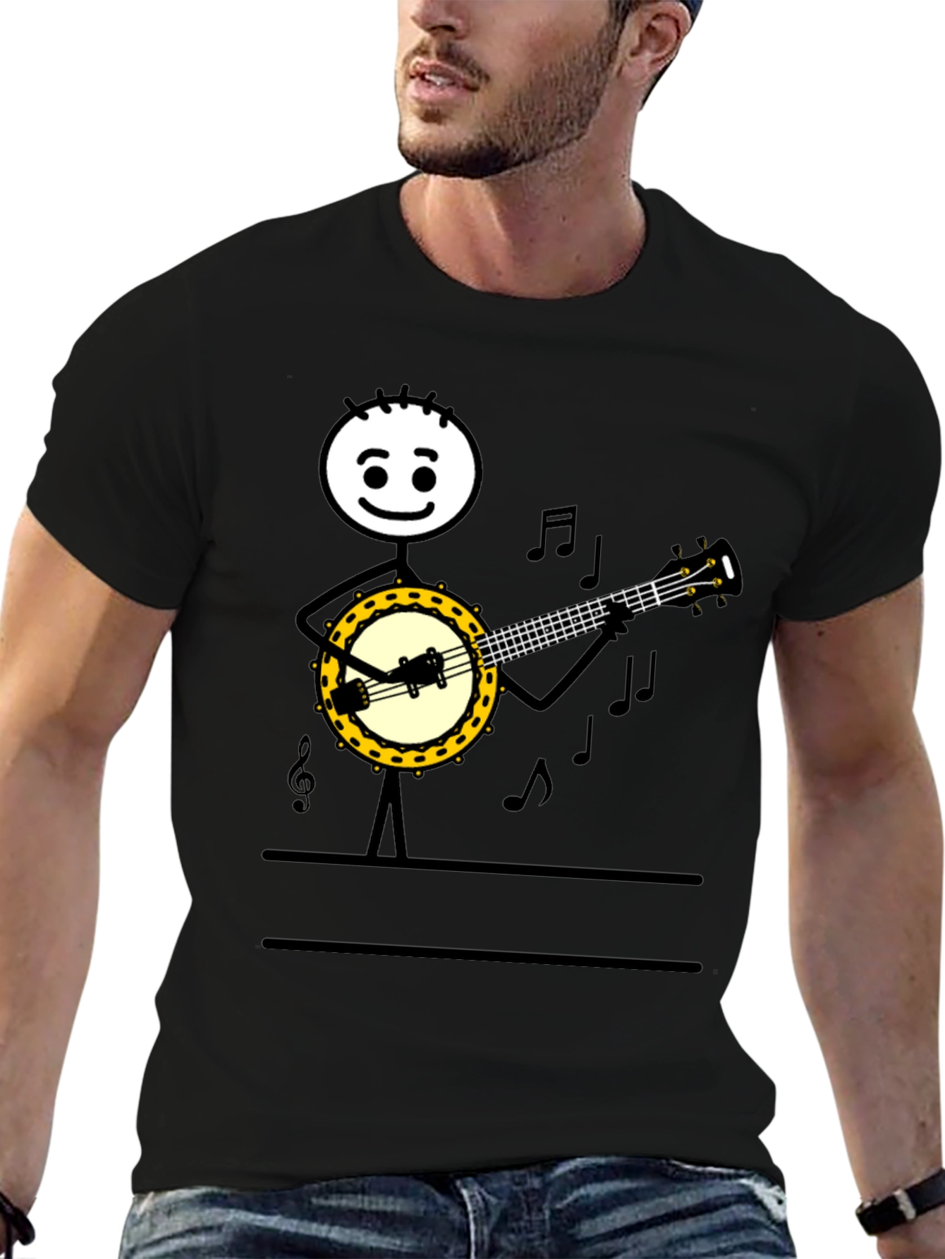 Banjo Player Graphic Tee - Musicians Humor T-Shirt