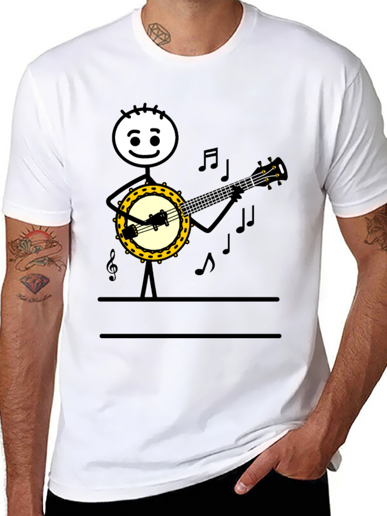 Banjo Player Graphic Tee - Musicians Humor T-Shirt