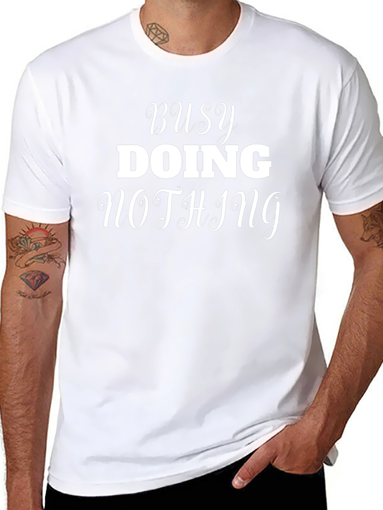 Busy Doing Nothing Black T-Shirt