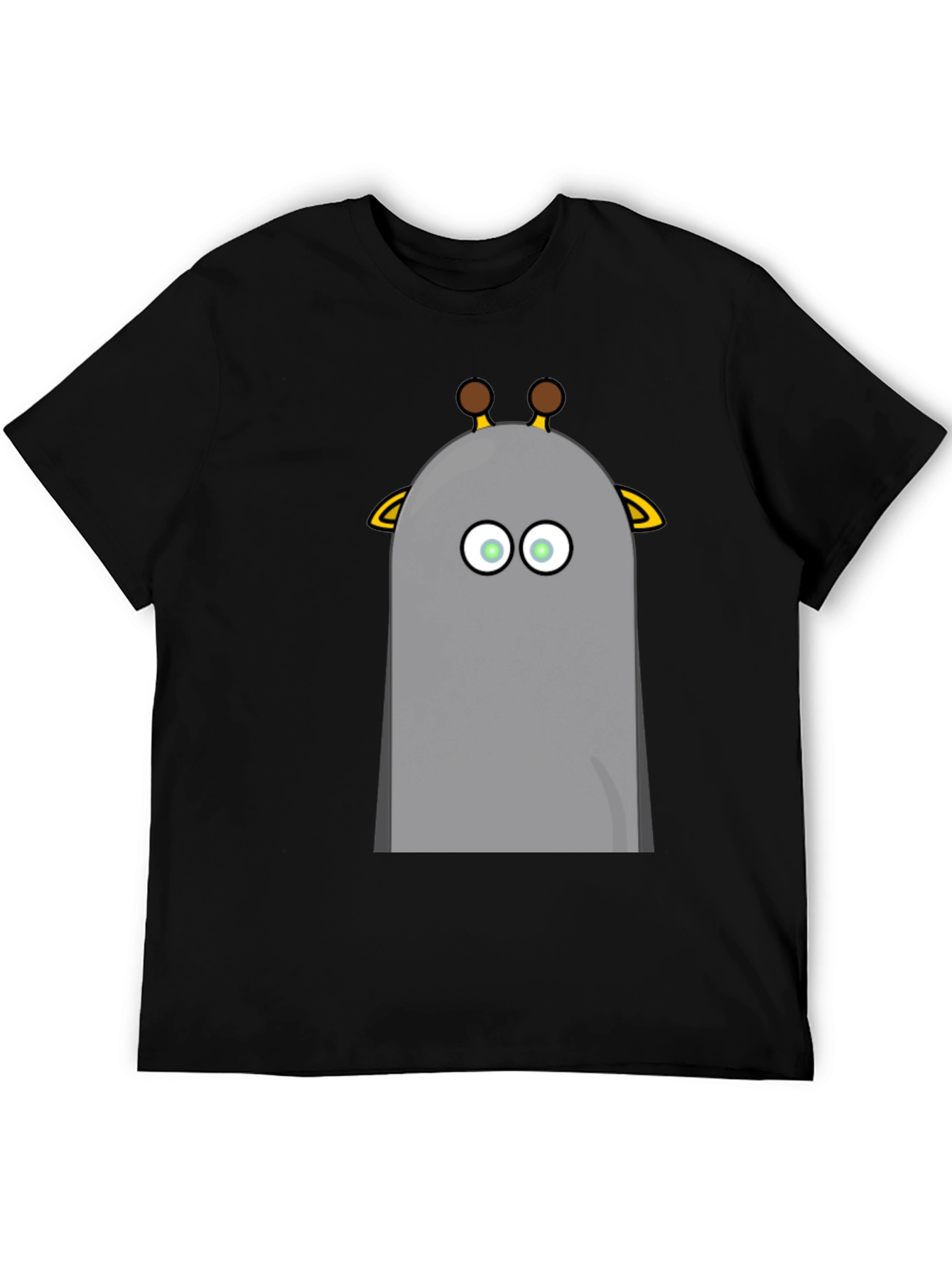 Funny Giraffe Cartoon Graphic Black T-Shirt