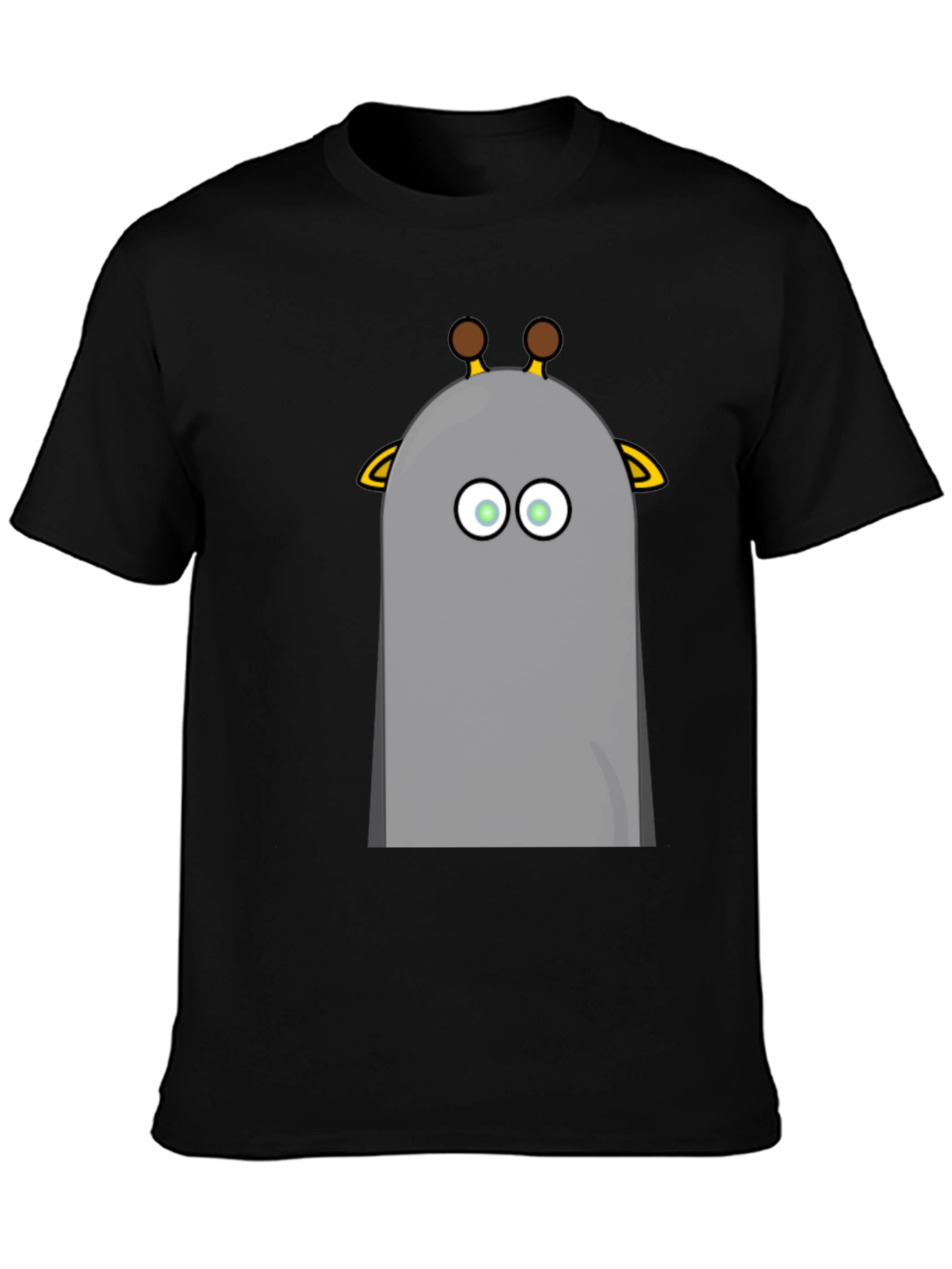 Funny Giraffe Cartoon Graphic Black T-Shirt