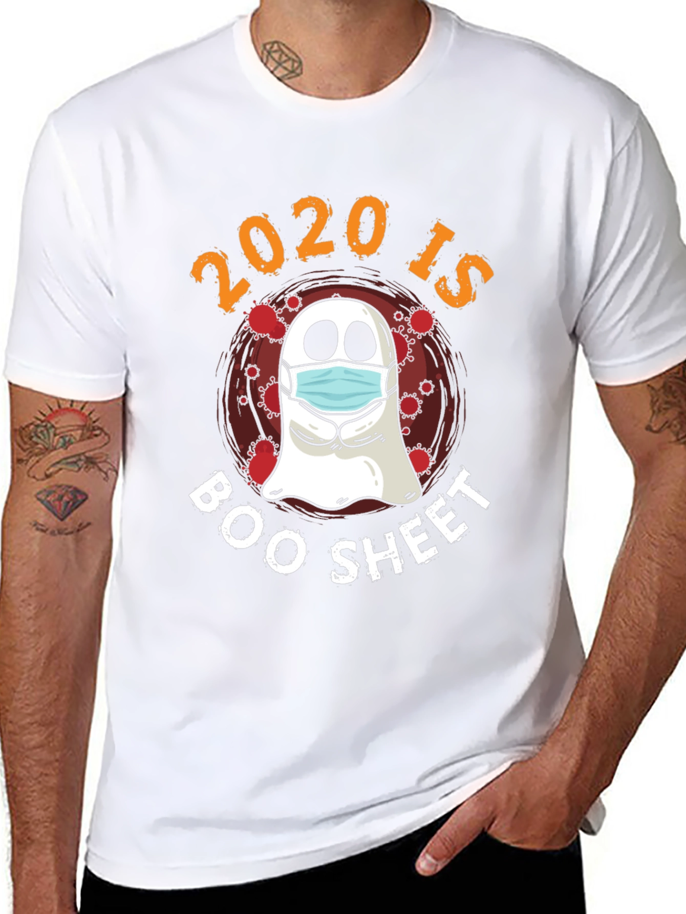 2020 Boo Sheet Halloween Ghost Mask Tee