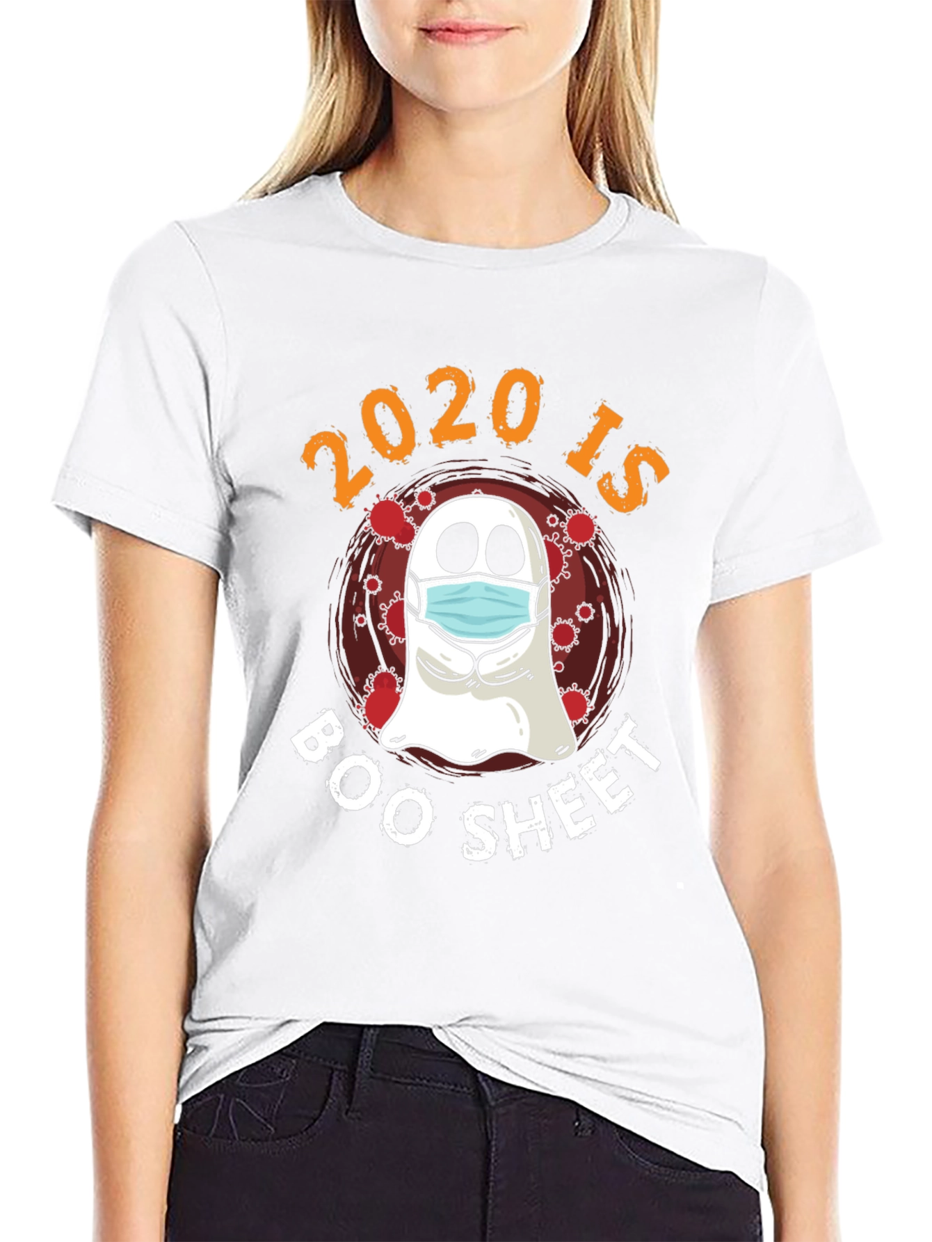 2020 Boo Sheet Halloween Ghost Mask Tee