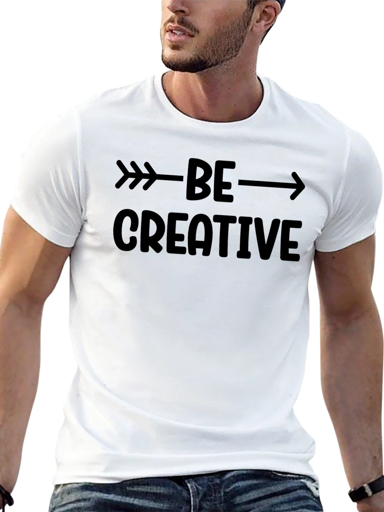 Be Creative Graphic Tee - Black Cotton T-Shirt