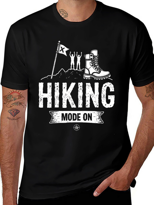 Hiking Mode On Black Graphic T-Shirt