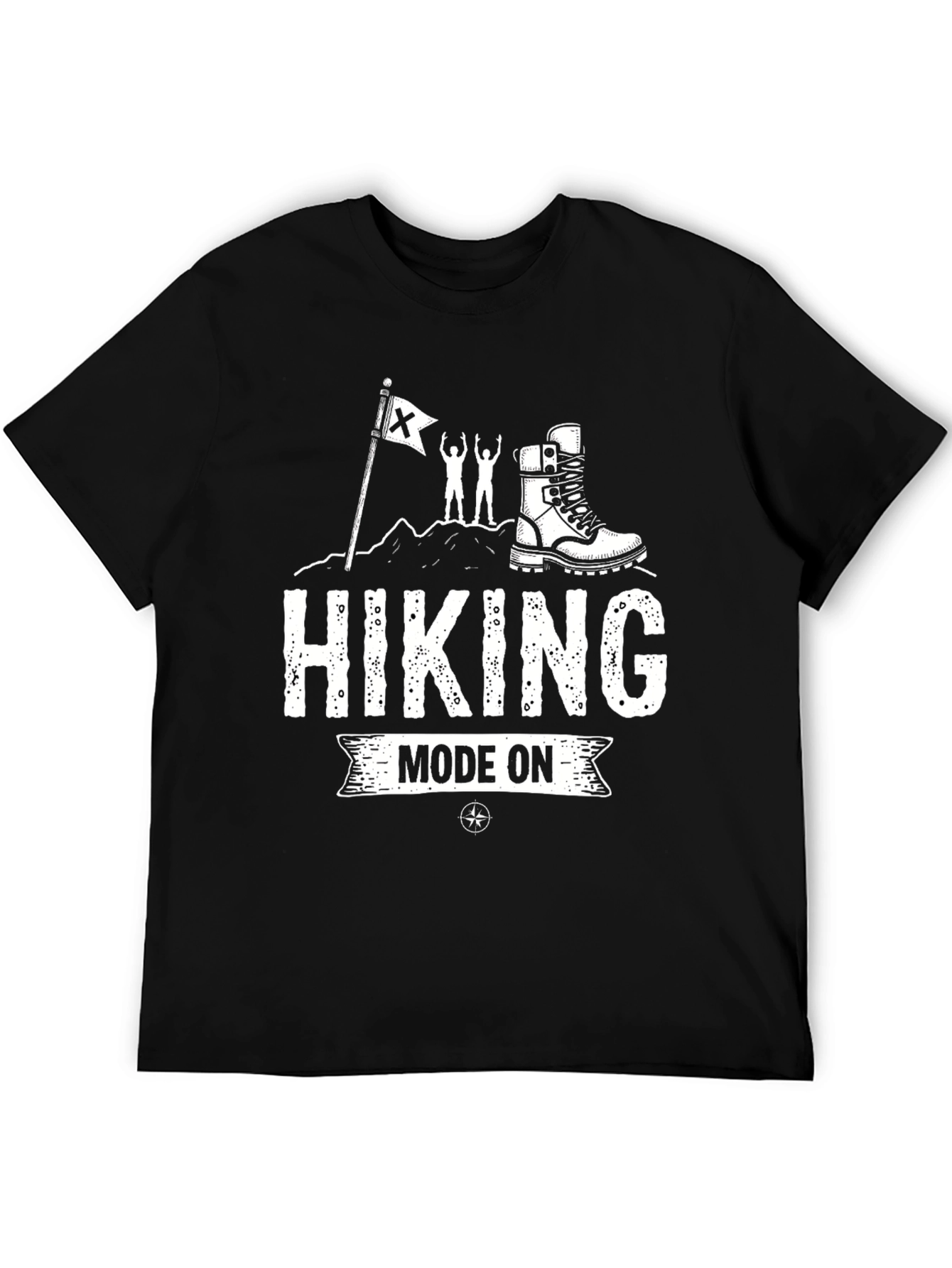Hiking Mode On Black Graphic T-Shirt