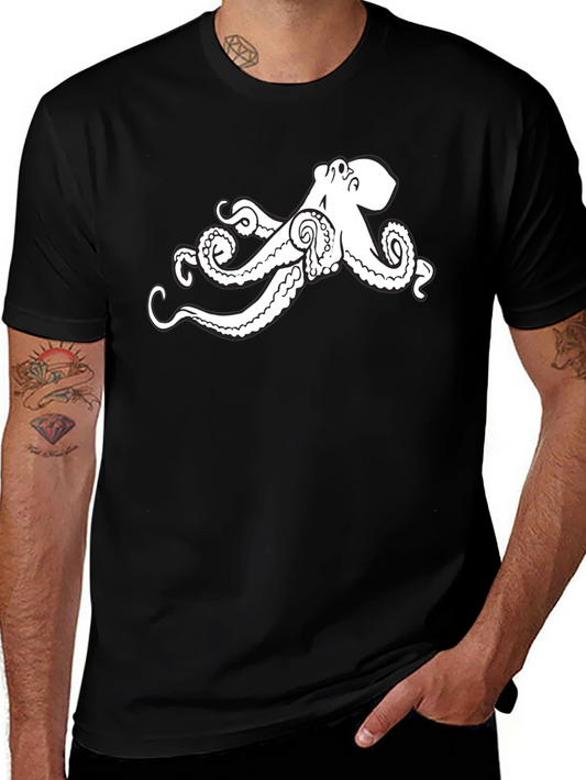 Black Octopus T-Shirt - Unique Graphic Tee