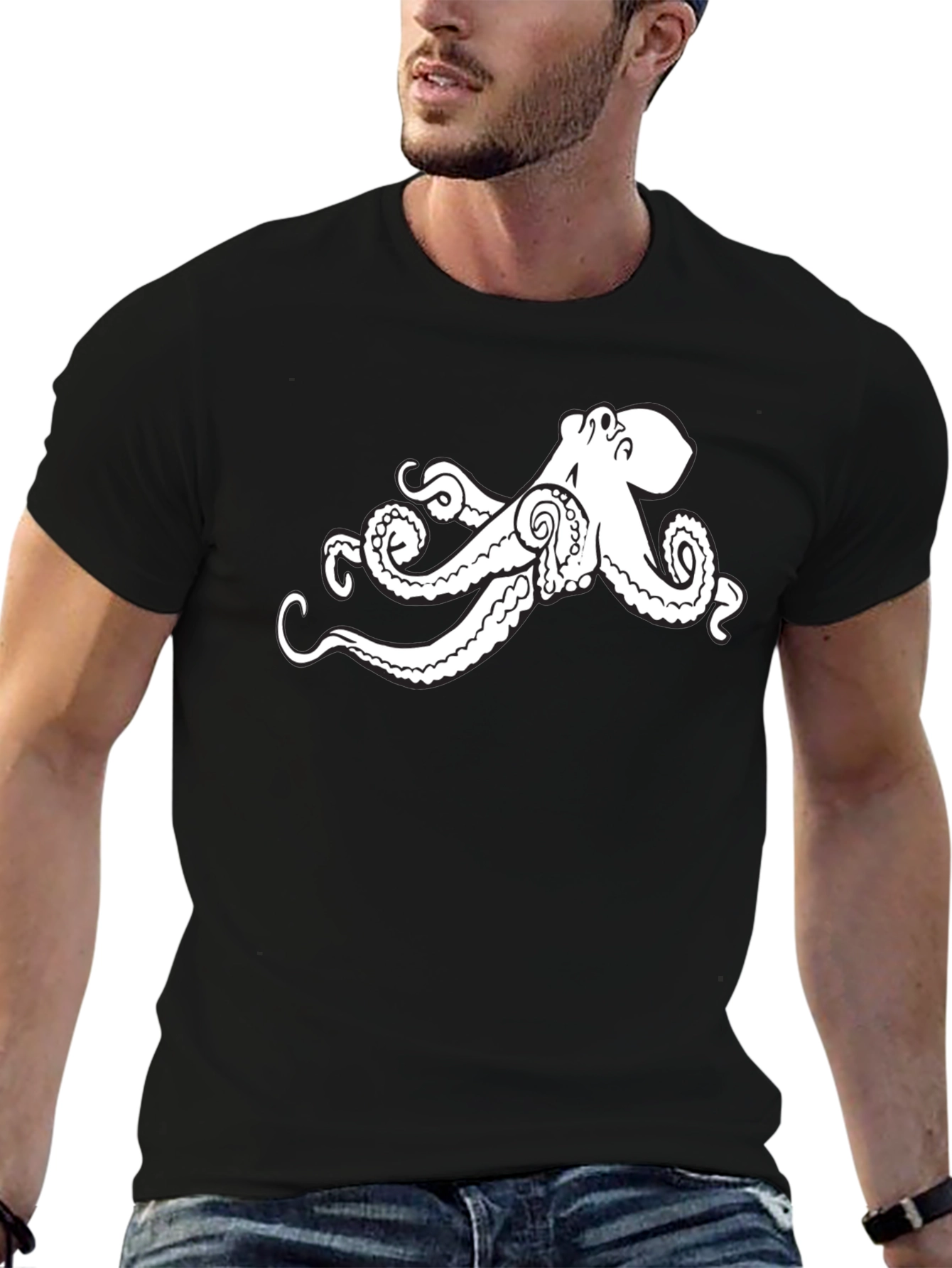 Black Octopus T-Shirt - Unique Graphic Tee