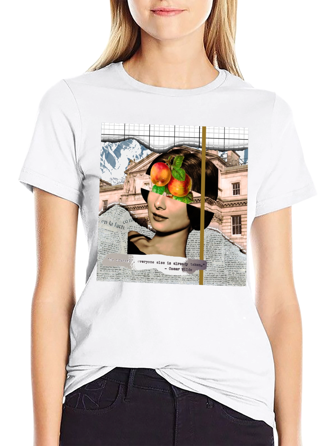 Abstract Audrey Hepburn Collage Graphic T-Shirt