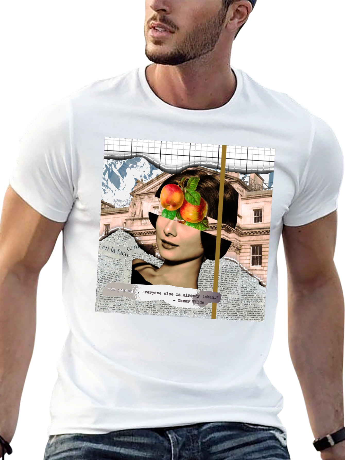Abstract Audrey Hepburn Collage Graphic T-Shirt