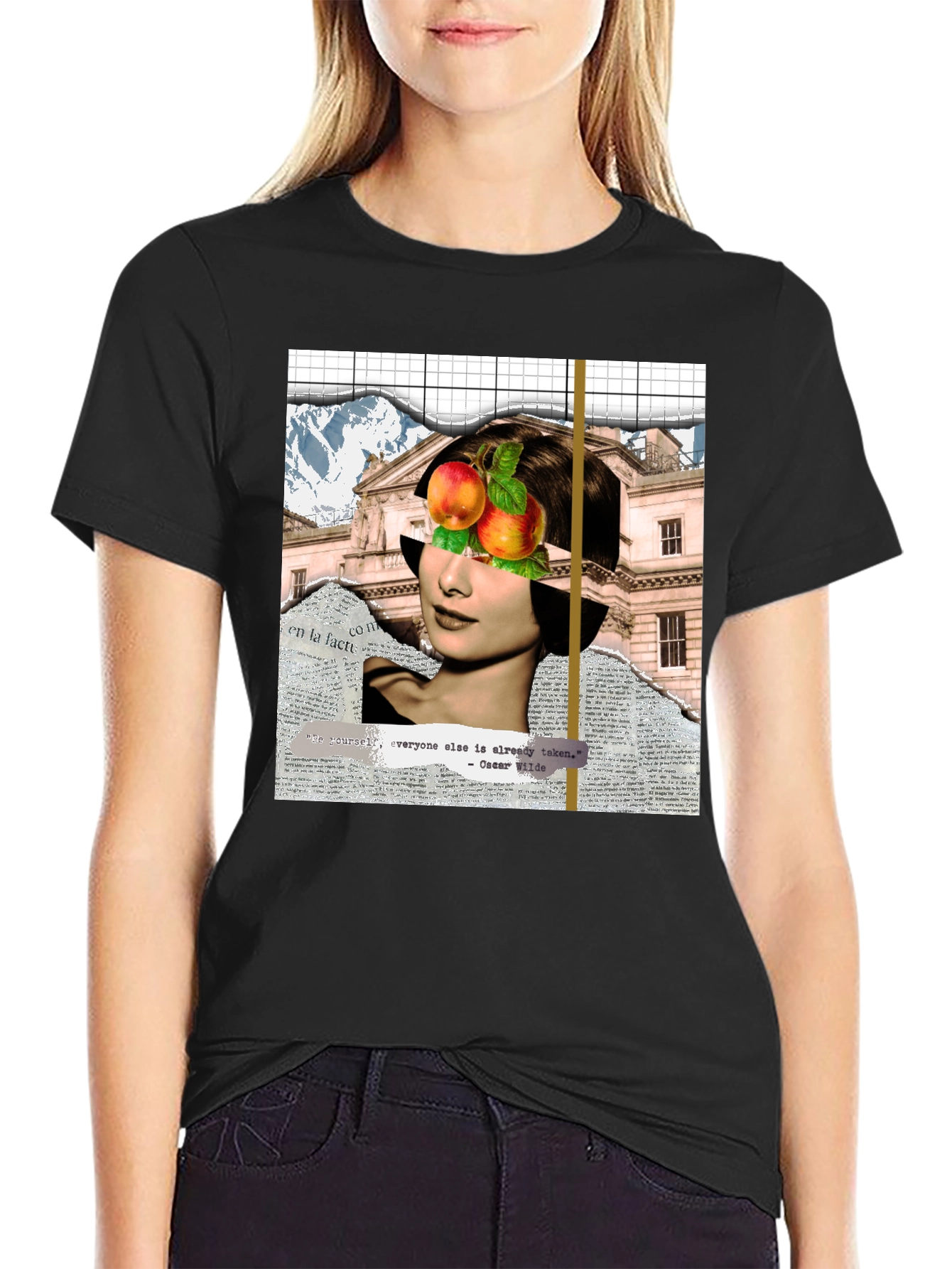 Abstract Audrey Hepburn Collage Graphic T-Shirt