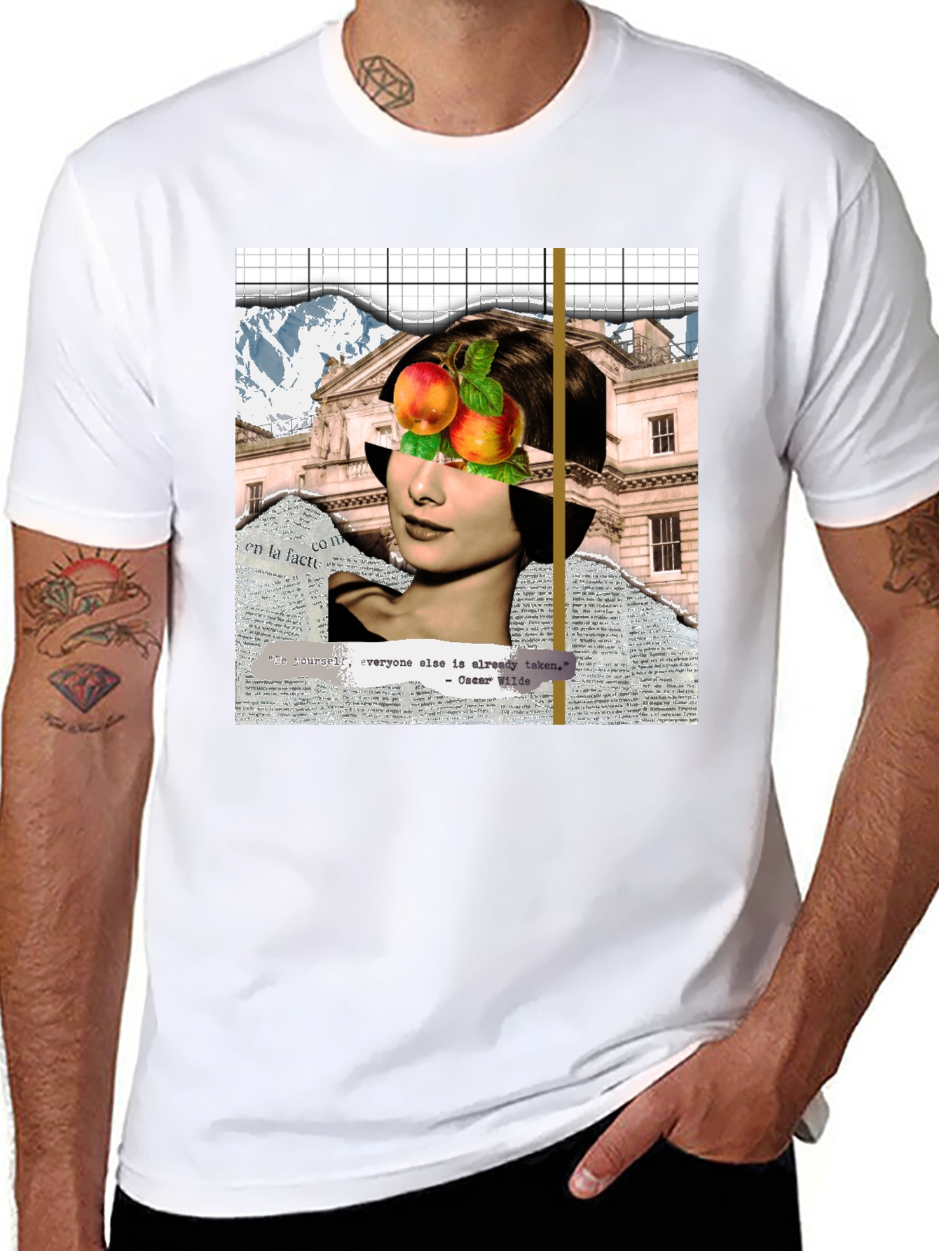 Abstract Audrey Hepburn Collage Graphic T-Shirt