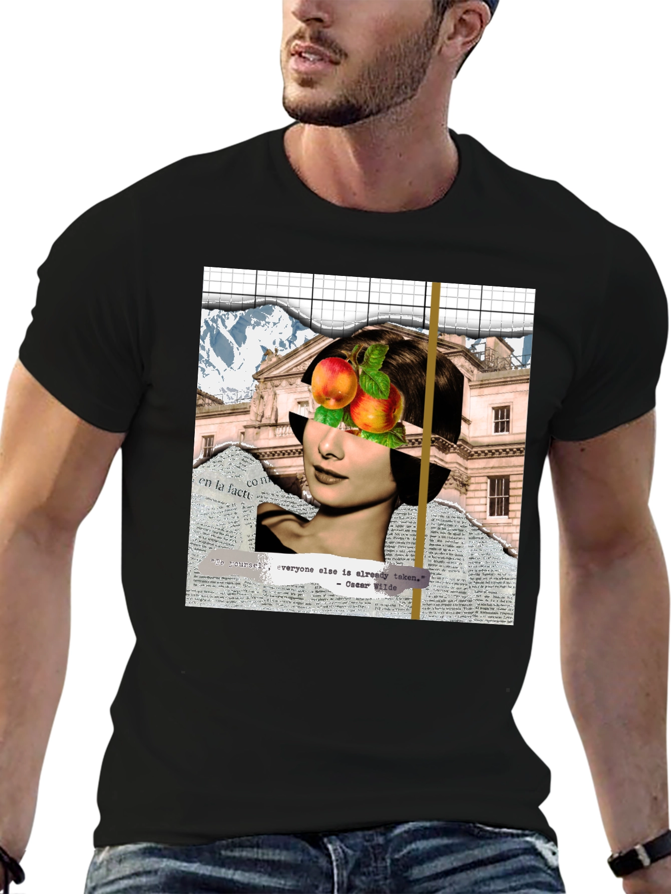 Abstract Audrey Hepburn Collage Graphic T-Shirt
