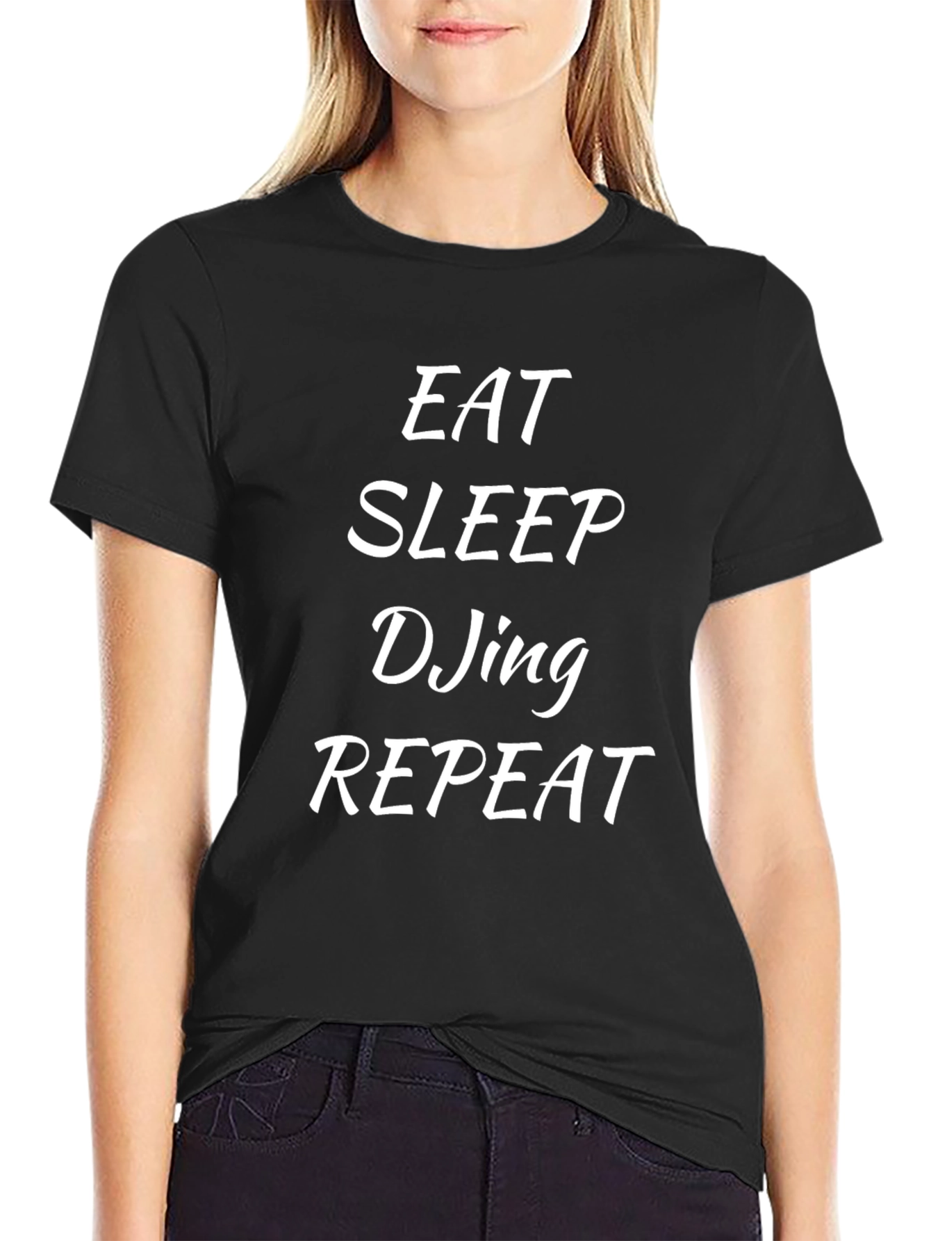 Eat Sleep DJing Repeat Black T-Shirt