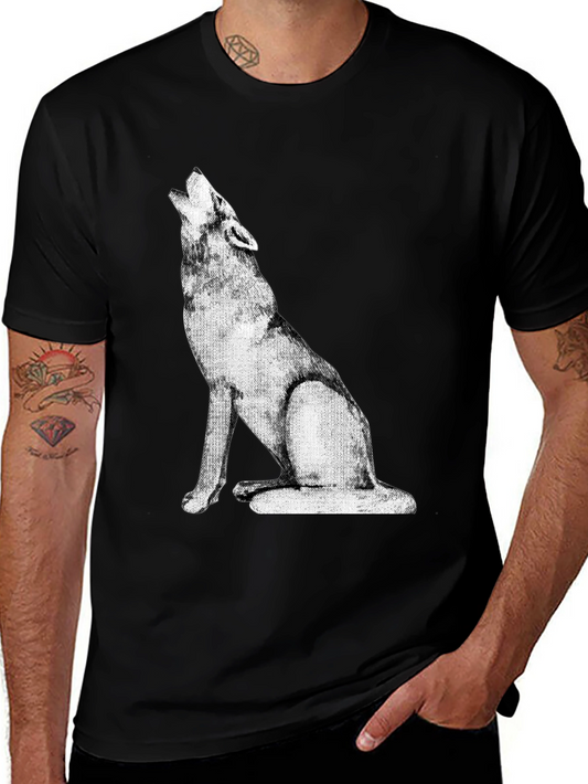 Wolf Howling Graphic Tee - Black