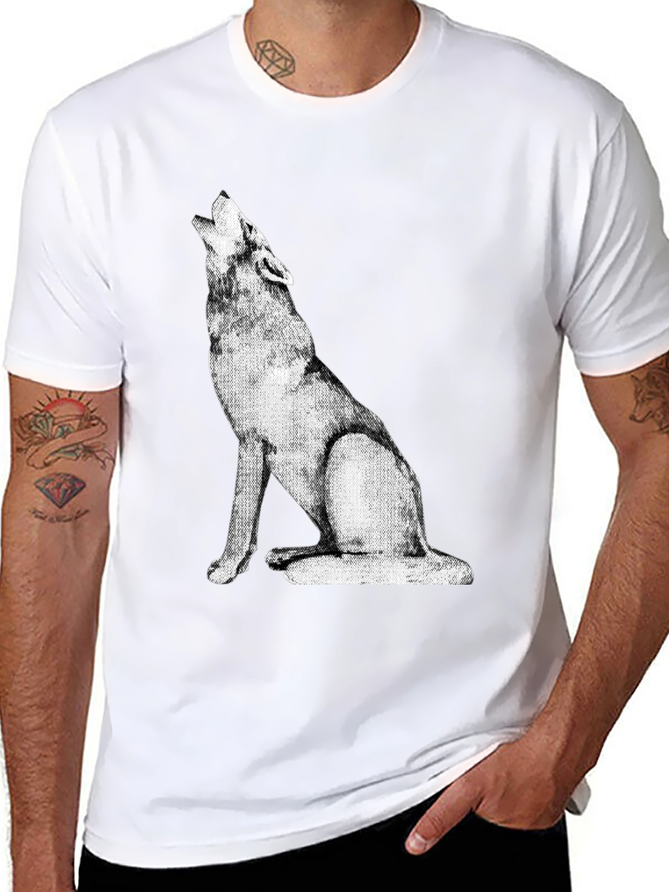 Wolf Howling Graphic Tee - Black