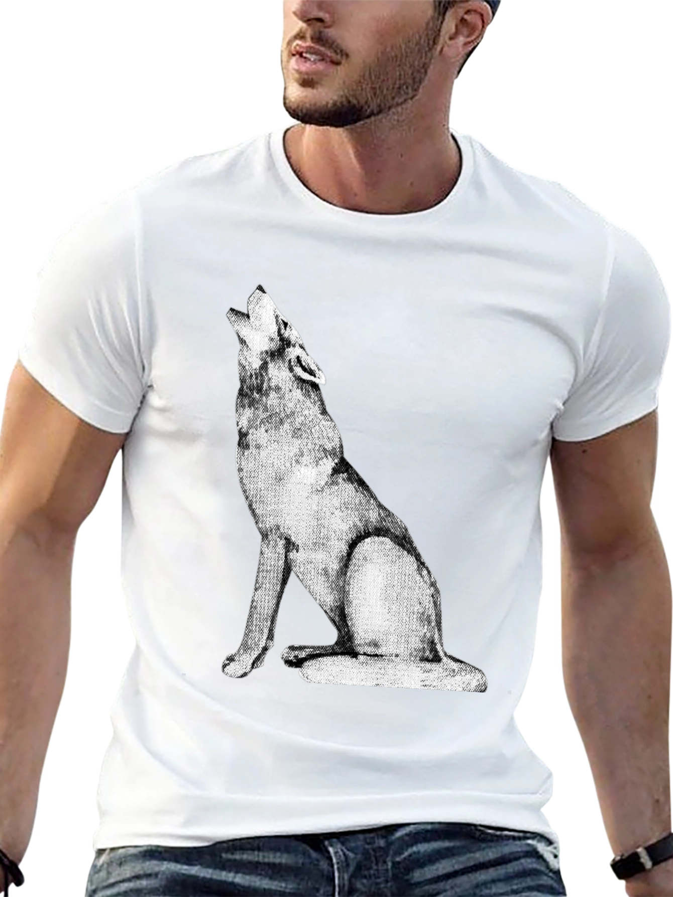 Wolf Howling Graphic Tee - Black