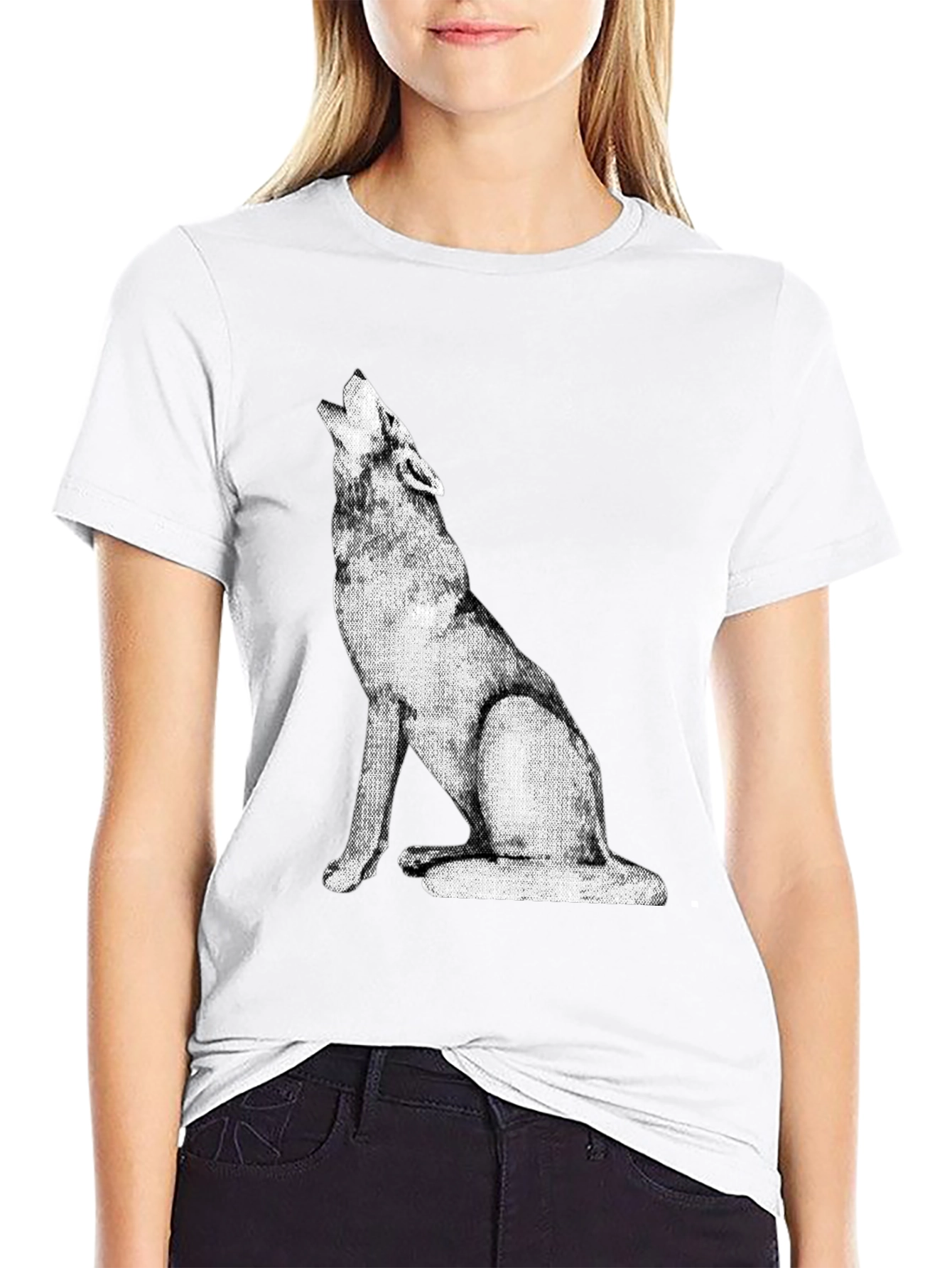 Wolf Howling Graphic Tee - Black