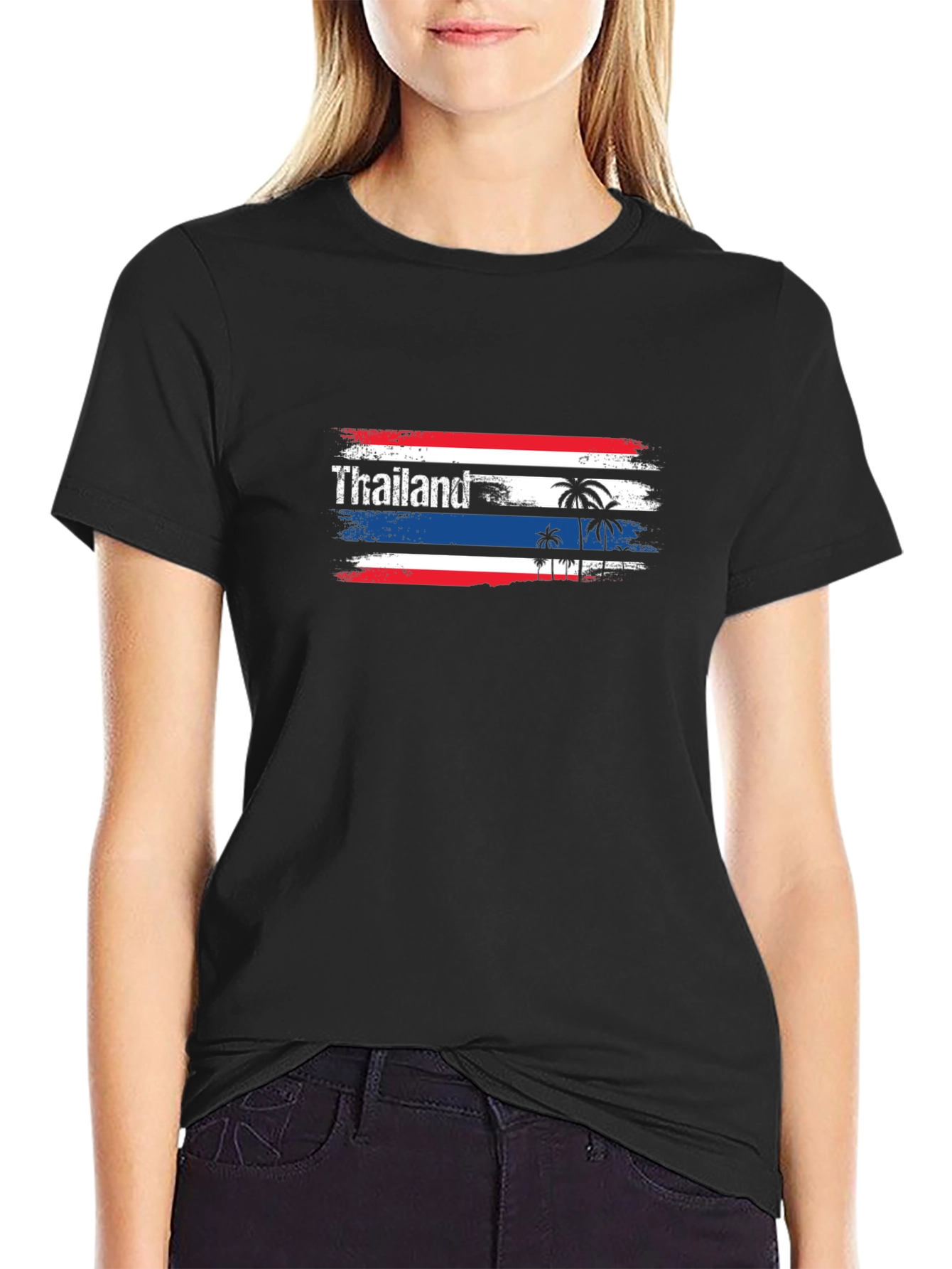 Thailand Flag Palm Trees Graphic T-Shirt