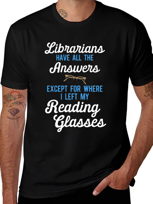 Librarians Reading Glasses Graphic T-Shirt