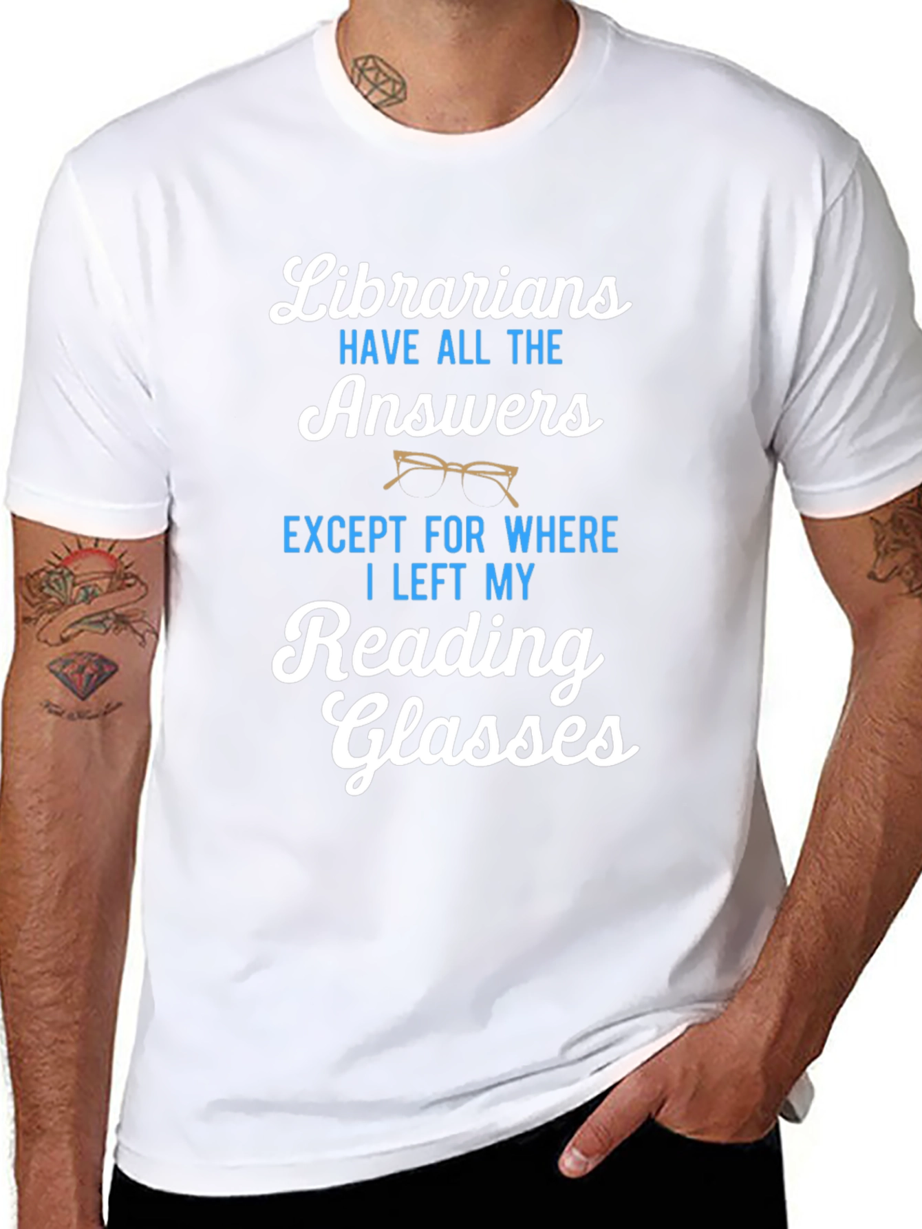 Librarians Reading Glasses Graphic T-Shirt