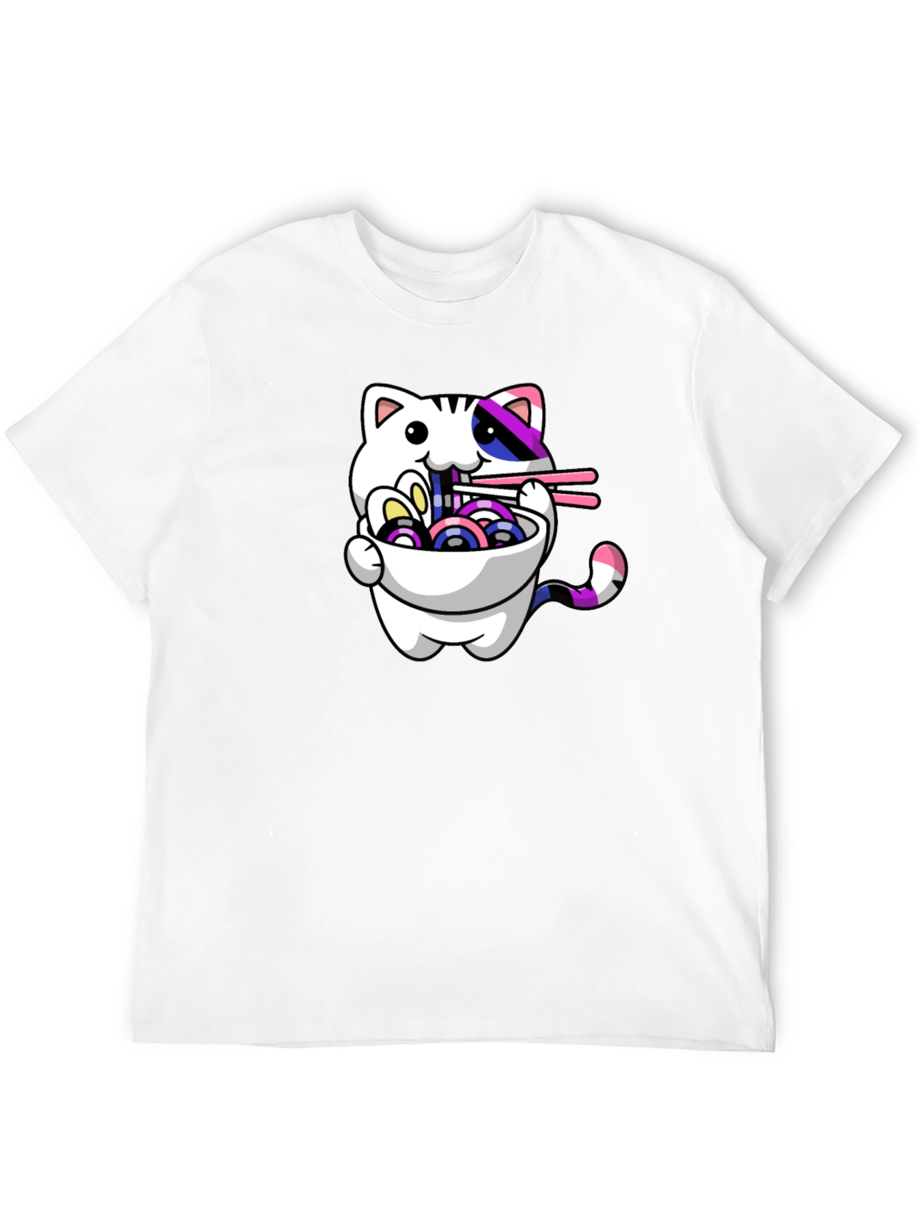 Ramen Cat Graphic Tee - Stylish Unisex T-Shirt