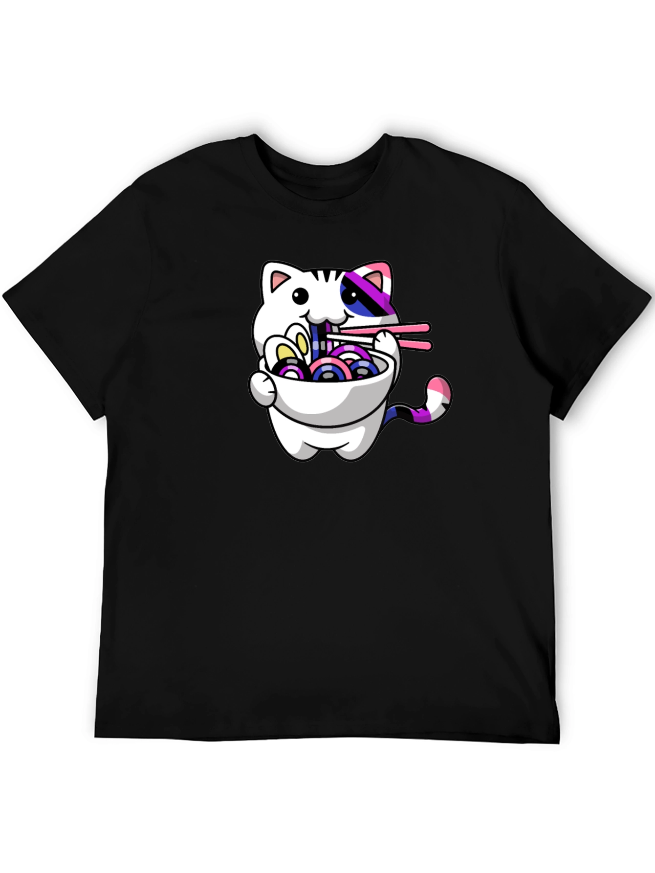Ramen Cat Graphic Tee - Stylish Unisex T-Shirt