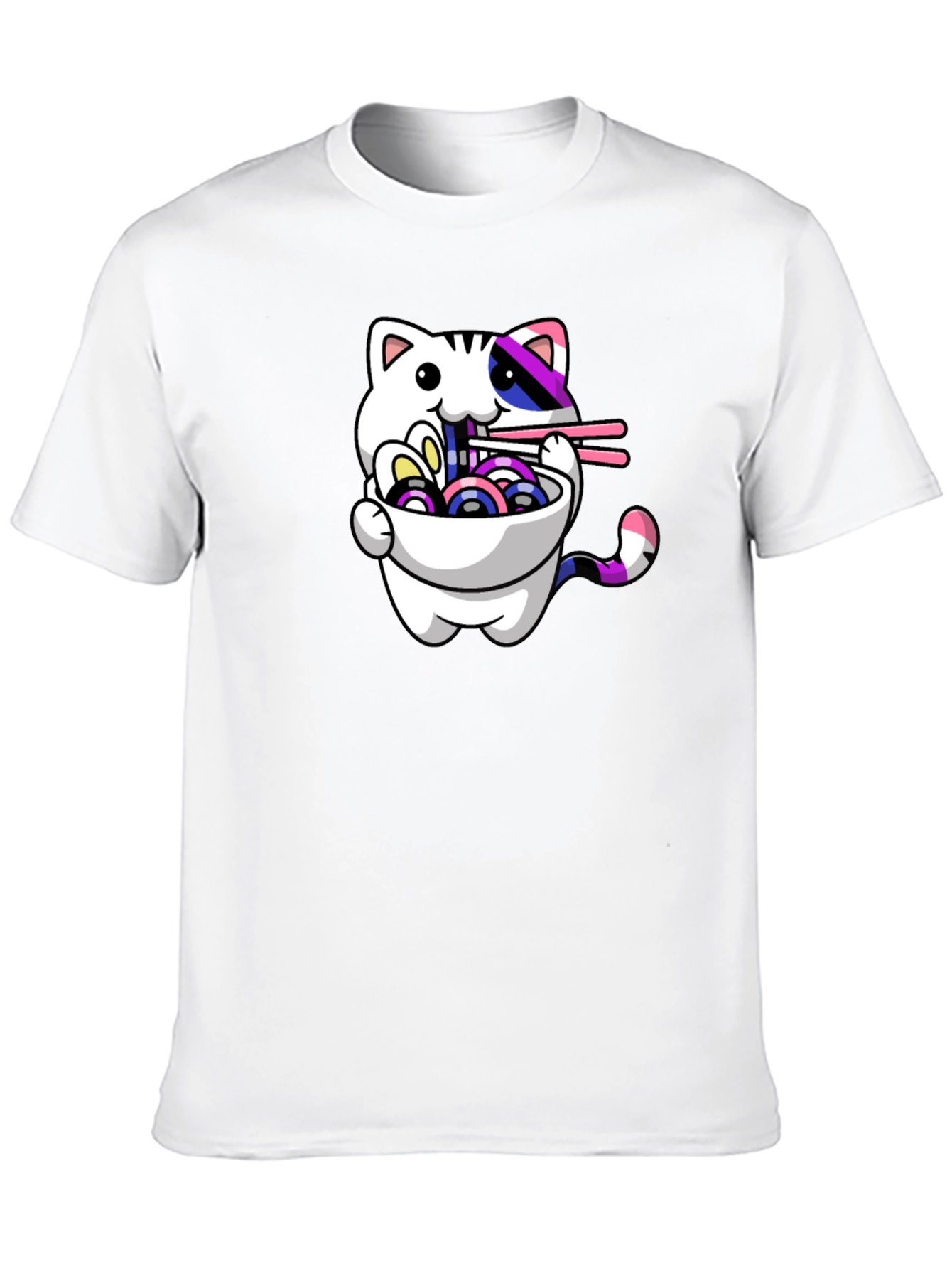 Ramen Cat Graphic Tee - Stylish Unisex T-Shirt