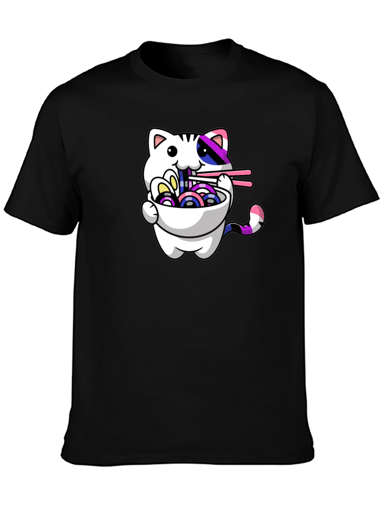 Ramen Cat Graphic Tee - Stylish Unisex T-Shirt