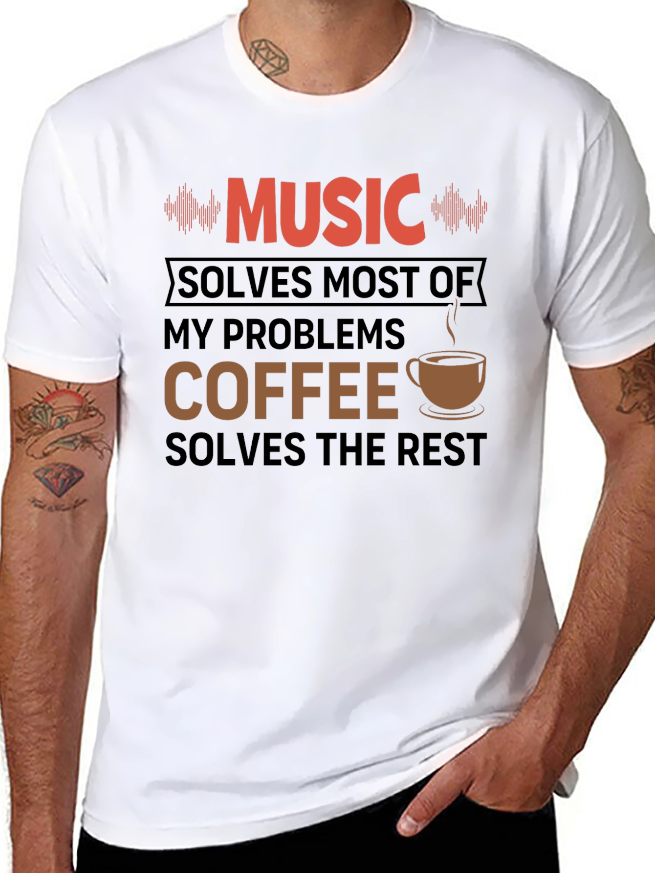 Music & Coffee T-Shirt - Funny Graphic Tee