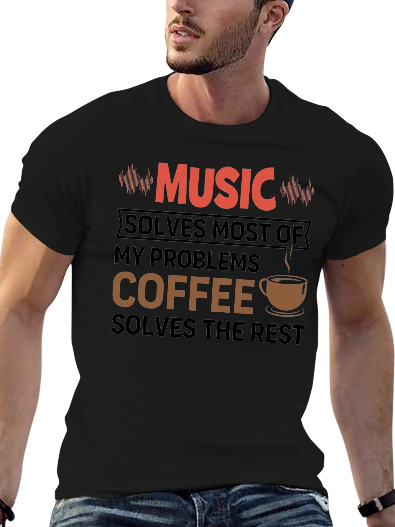 Music & Coffee T-Shirt - Funny Graphic Tee