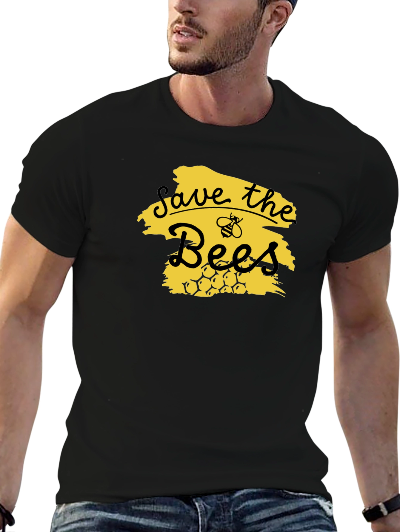 Save the Bees Graphic Tee - Black Unisex T-Shirt