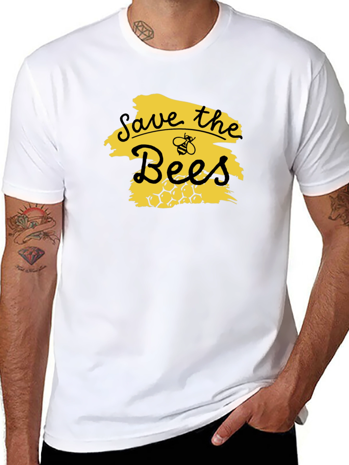 Save the Bees Graphic Tee - Black Unisex T-Shirt