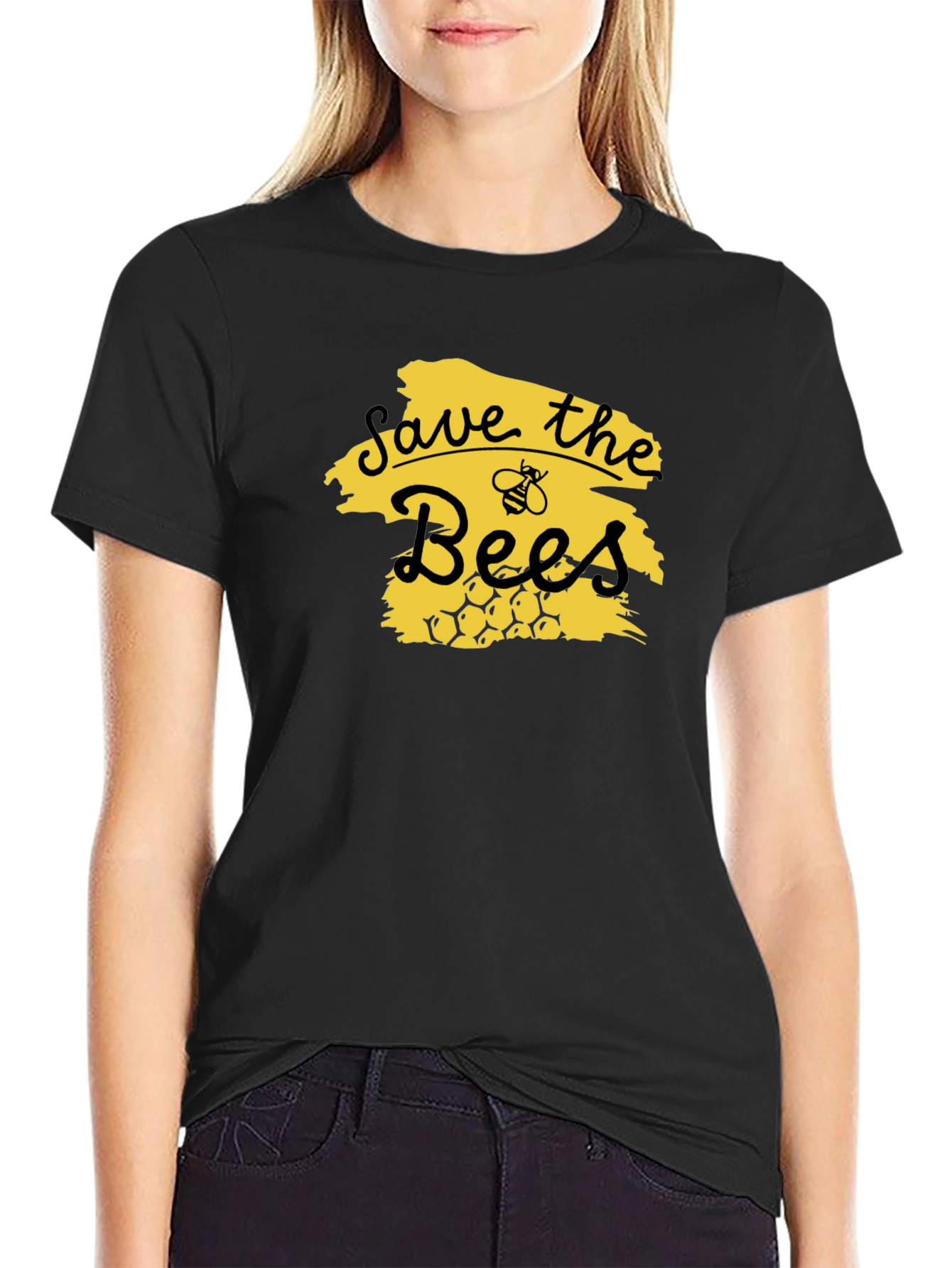 Save the Bees Graphic Tee - Black Unisex T-Shirt