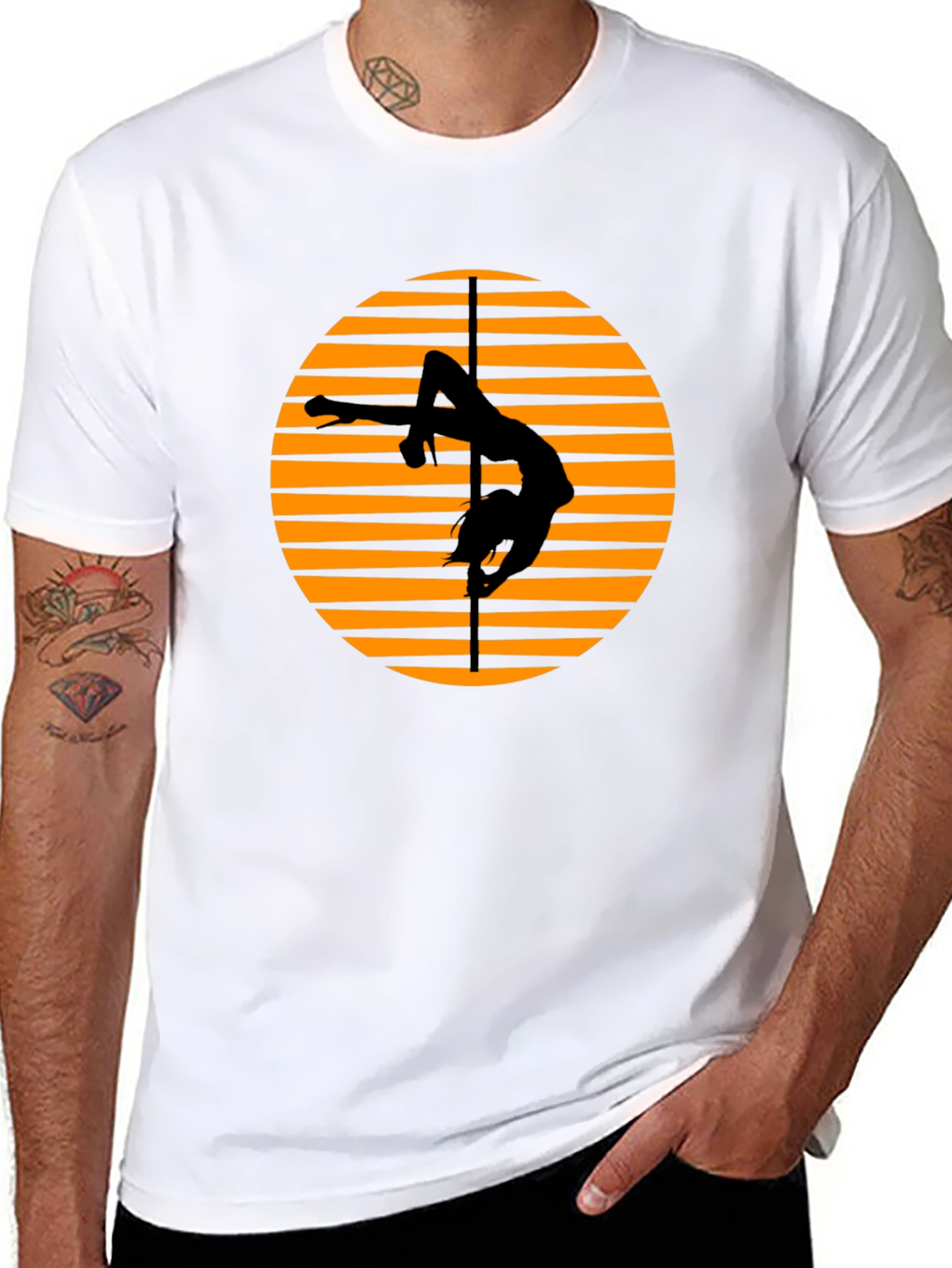 Pole Dancer Graphic T-Shirt - Black