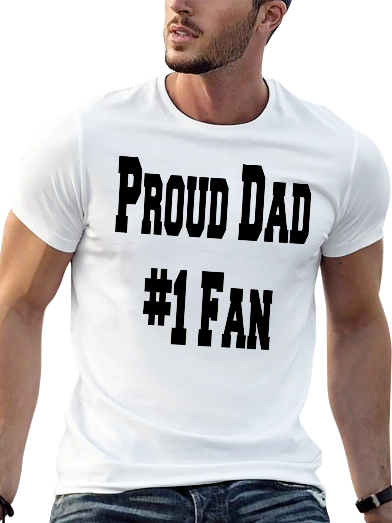 Proud Dad #1 Fan T-Shirt - Black