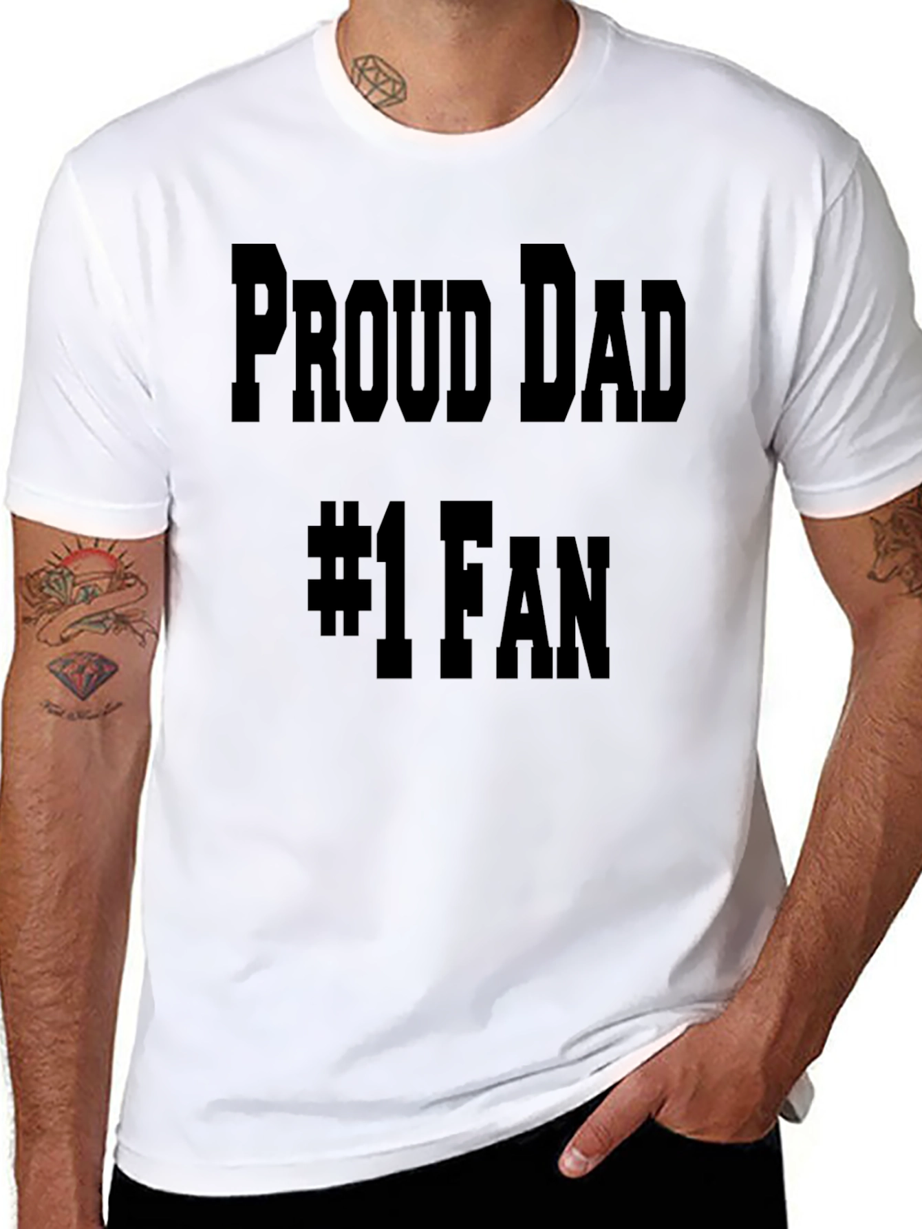 Proud Dad #1 Fan T-Shirt - Black